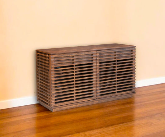 54" Brown Enclosed Storage TV Stand - Loft&Timber