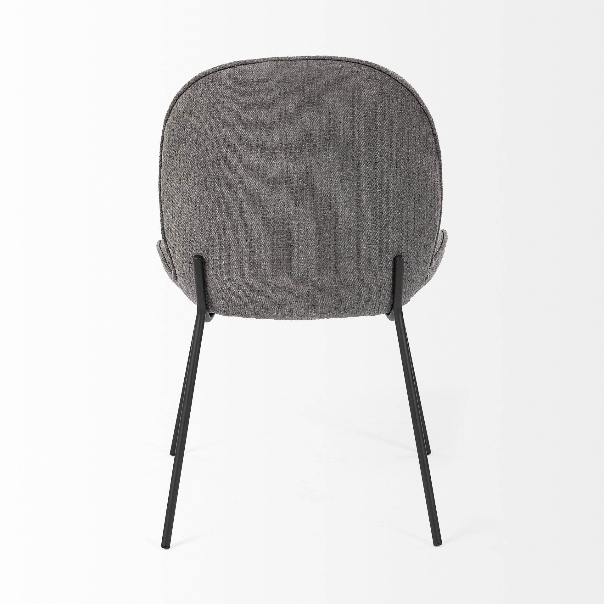 Set of Two Gray and Black Upholstered Fabric Dining Side Chairs - Loft&Timber