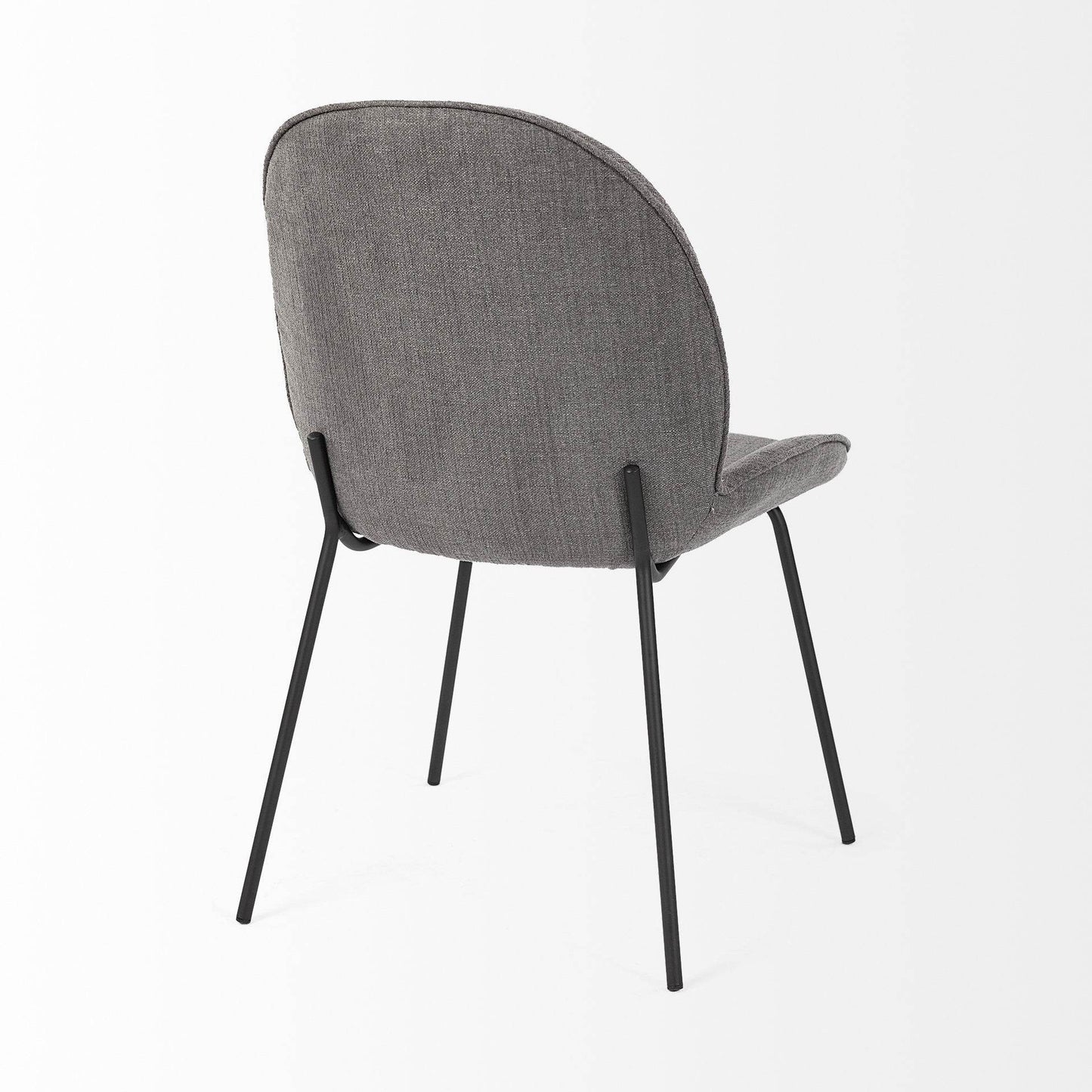 Set of Two Gray and Black Upholstered Fabric Dining Side Chairs - Loft&Timber