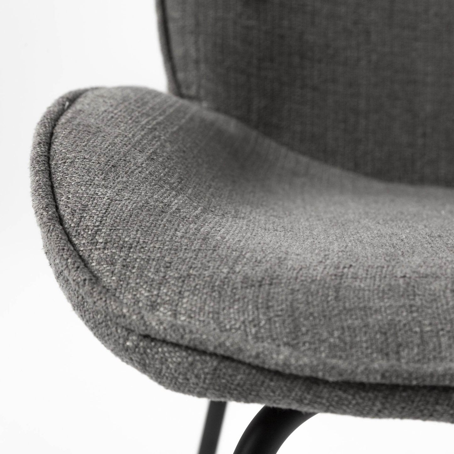 Set of Two Gray and Black Upholstered Fabric Dining Side Chairs - Loft&Timber