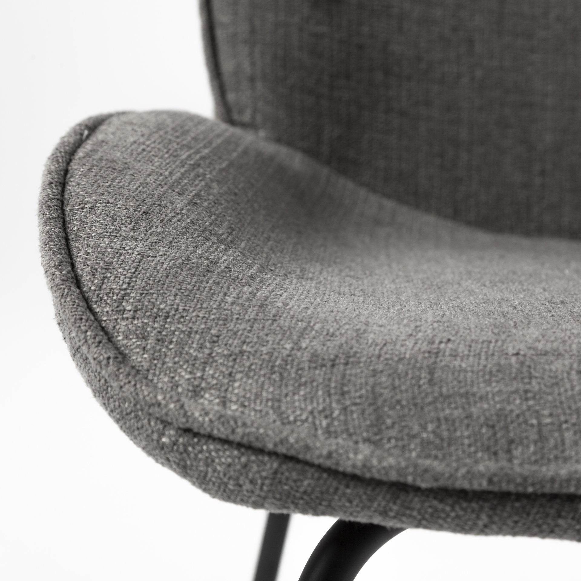 Set of Two Gray and Black Upholstered Fabric Dining Side Chairs - Loft&Timber