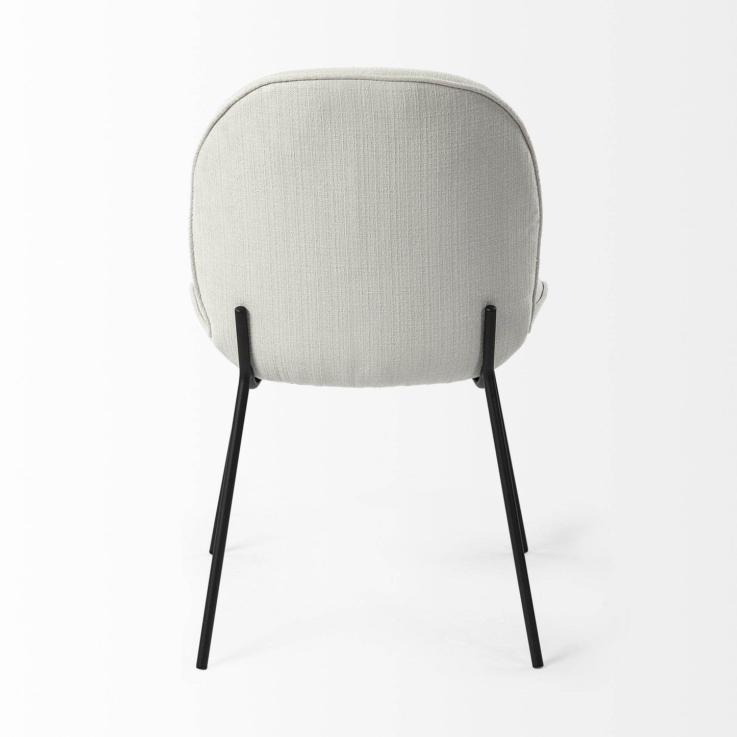 Set of Two White and Black Upholstered Fabric Dining Side Chairs - Loft&Timber