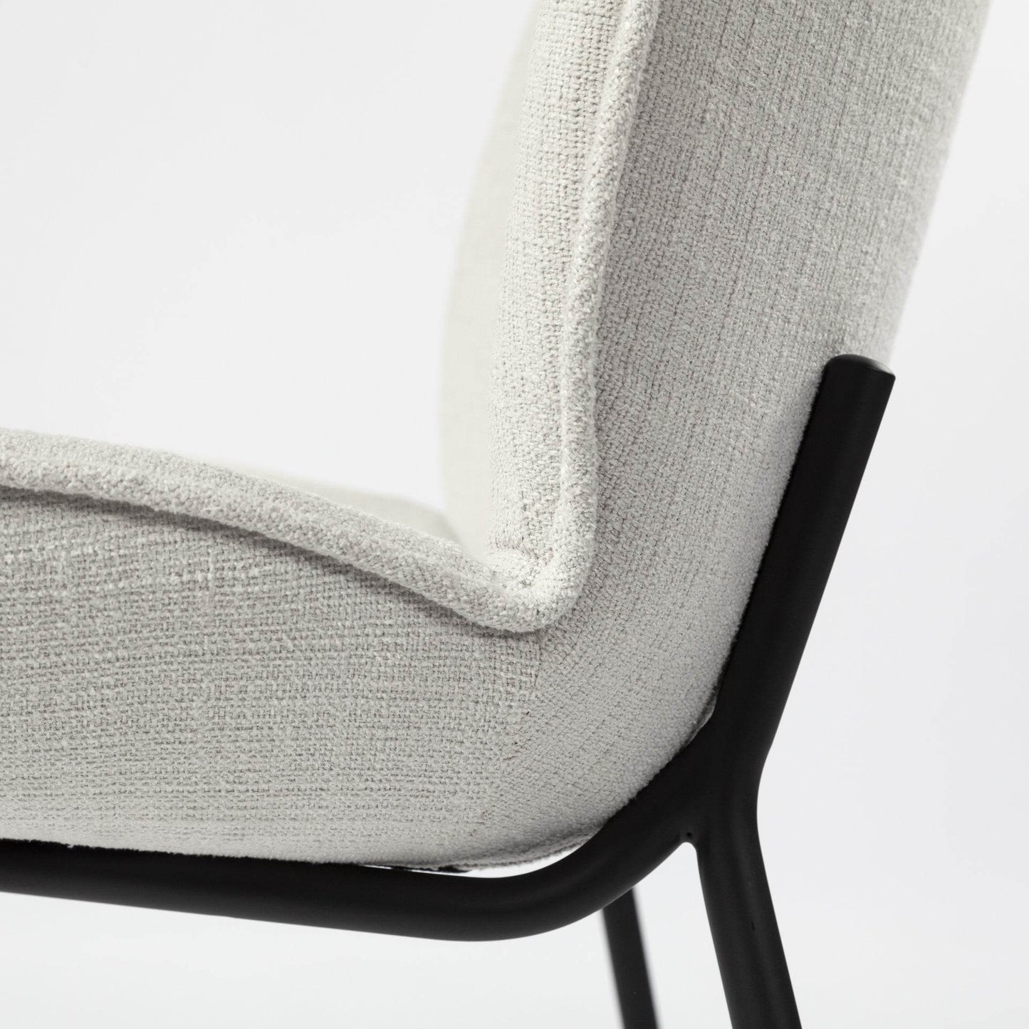 Set of Two White and Black Upholstered Fabric Dining Side Chairs - Loft&Timber
