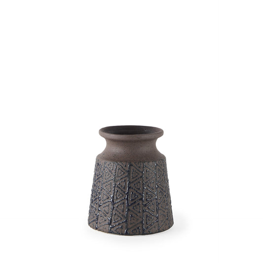 6" Brown Abstract Cylinder Ceramic Table Vase - Loft&Timber