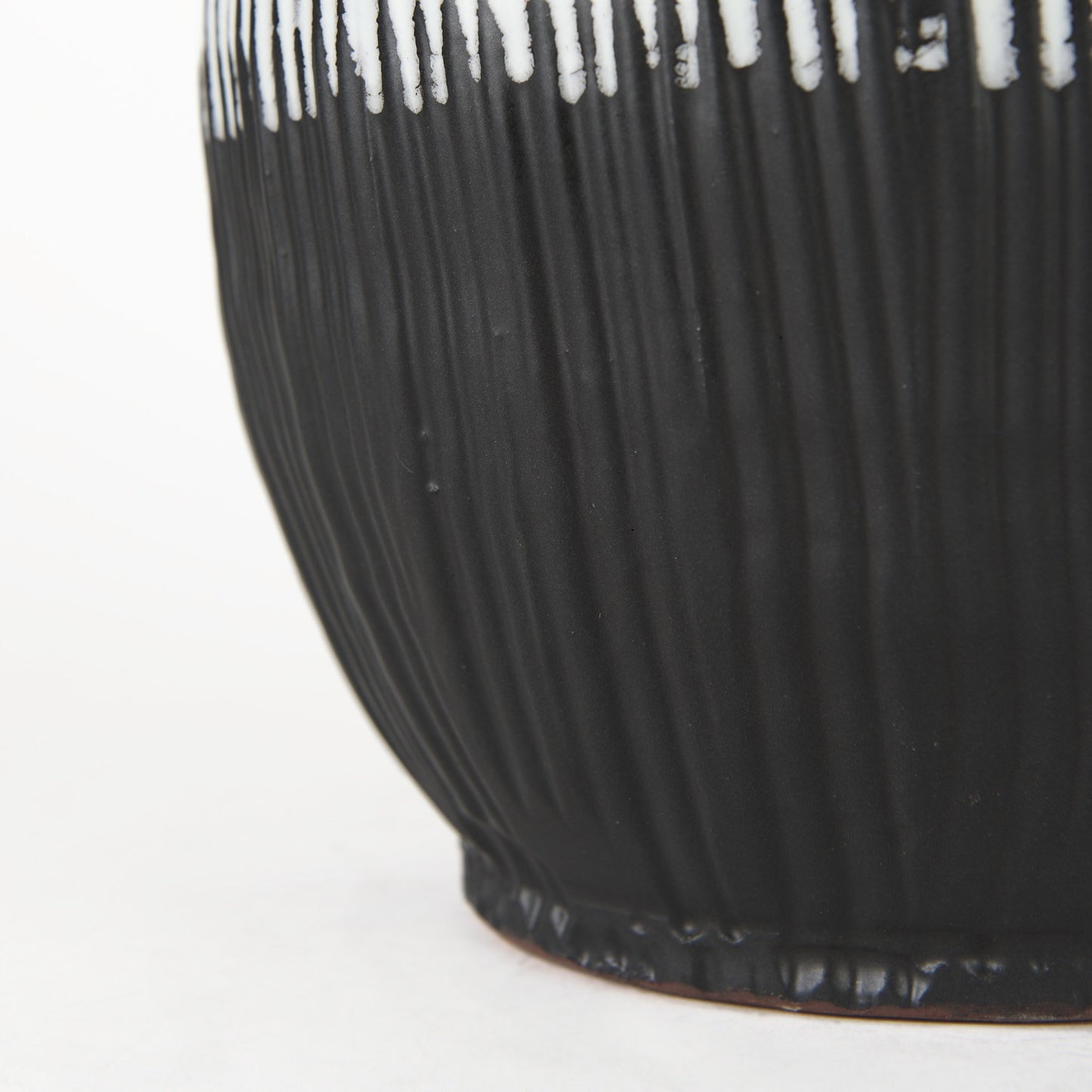13" Black Gray And White Abstract Cylinder Ceramic Table Vase - Loft&Timber