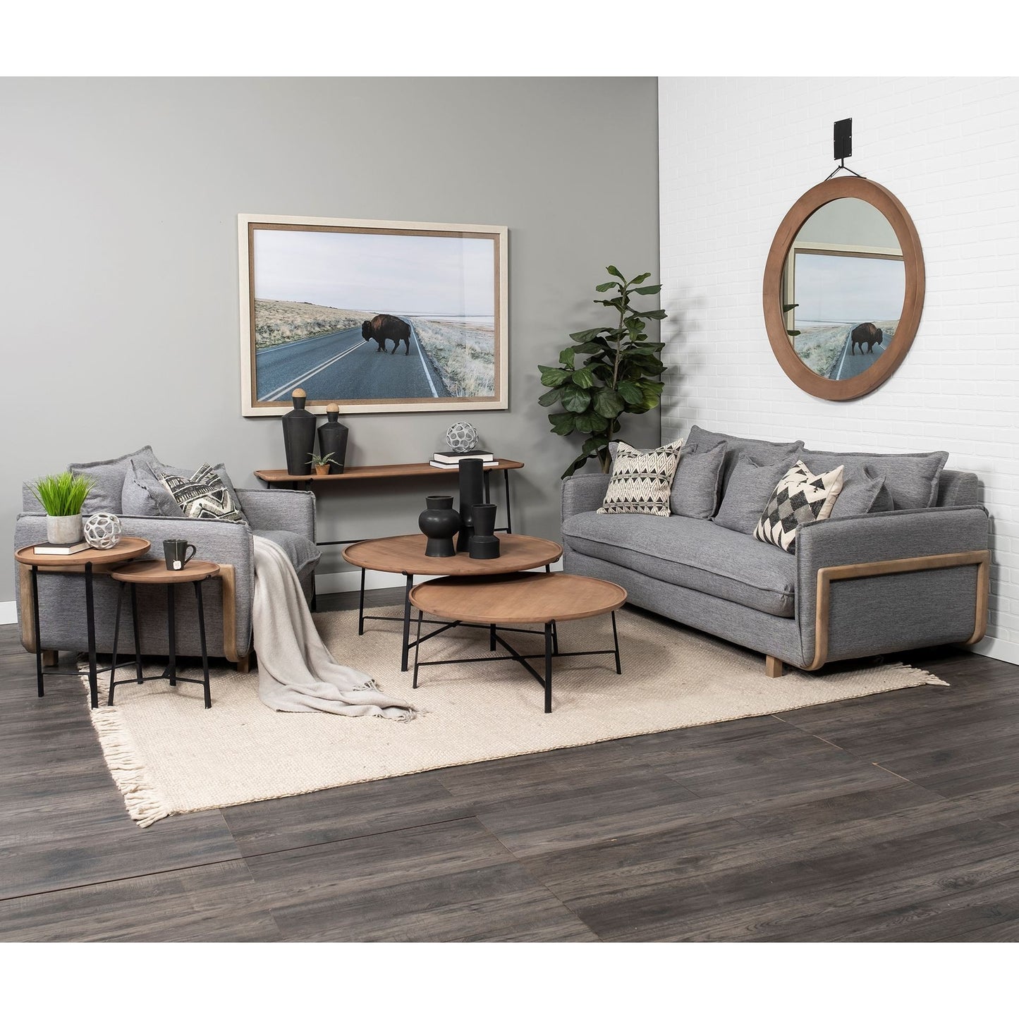 9" Black Abstract Cylinder Ceramic Table Vase - Loft&Timber