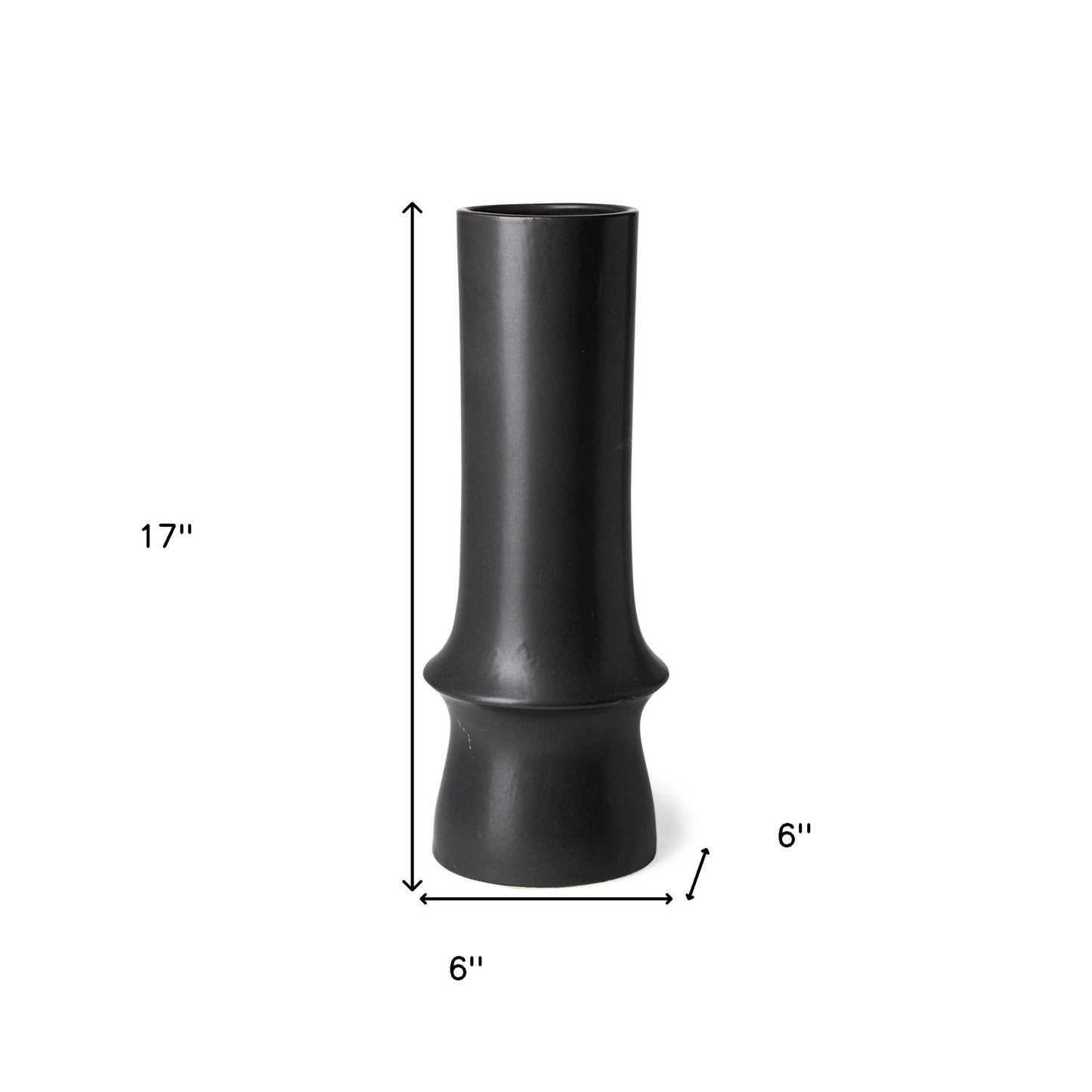17" Black Abstract Cylinder Ceramic Table Vase - Loft&Timber