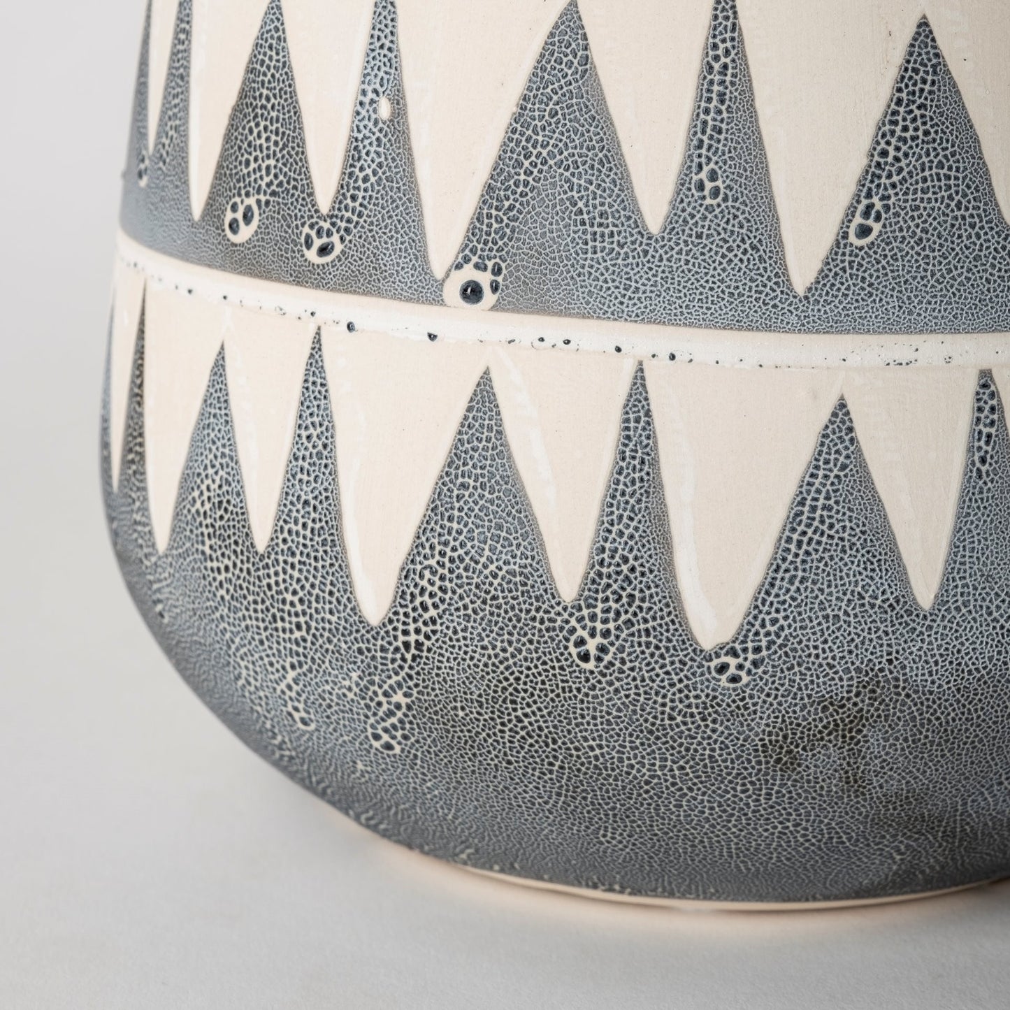 10" Gray And Ivory Abstract Cylinder Ceramic Table Vase - Loft&Timber
