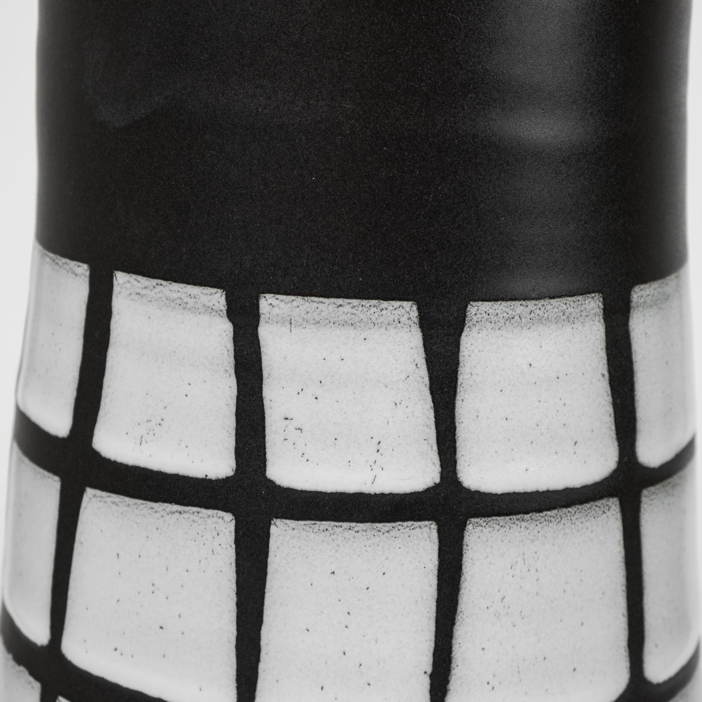 24" Black And White Abstract Cylinder Ceramic Table Vase - Loft&Timber