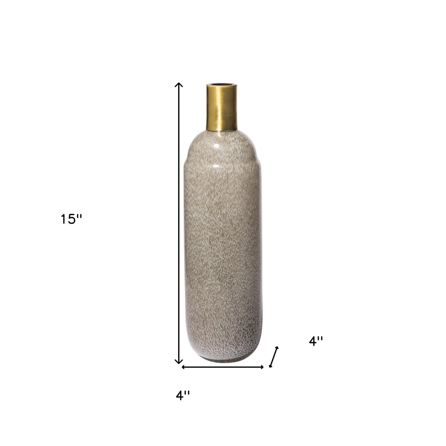 15" Brown Abstract Cylinder Crystal Glass Table Vase - Loft&Timber