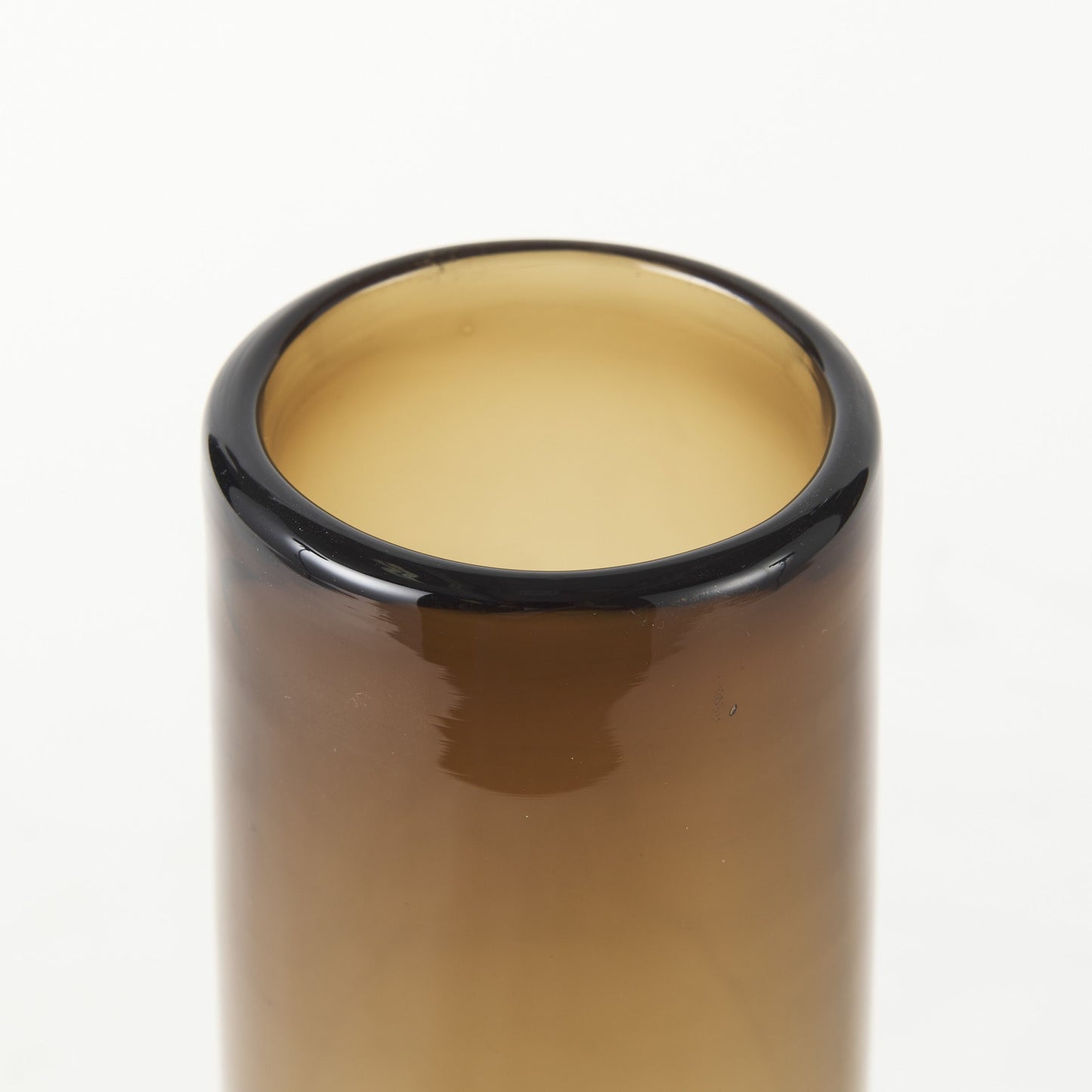 12" Brown Cylinder Crystal Glass Table Vase - Loft&Timber