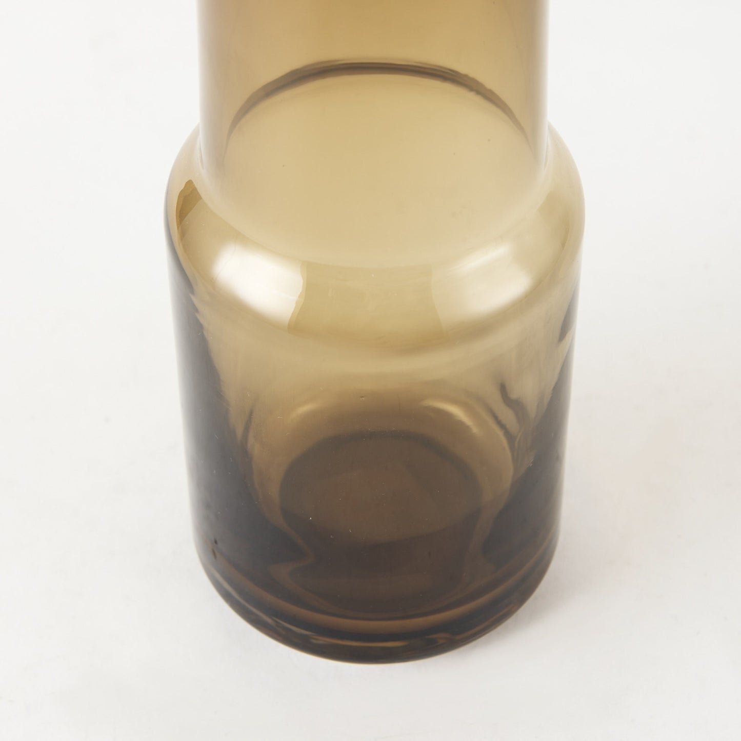12" Brown Cylinder Crystal Glass Table Vase - Loft&Timber