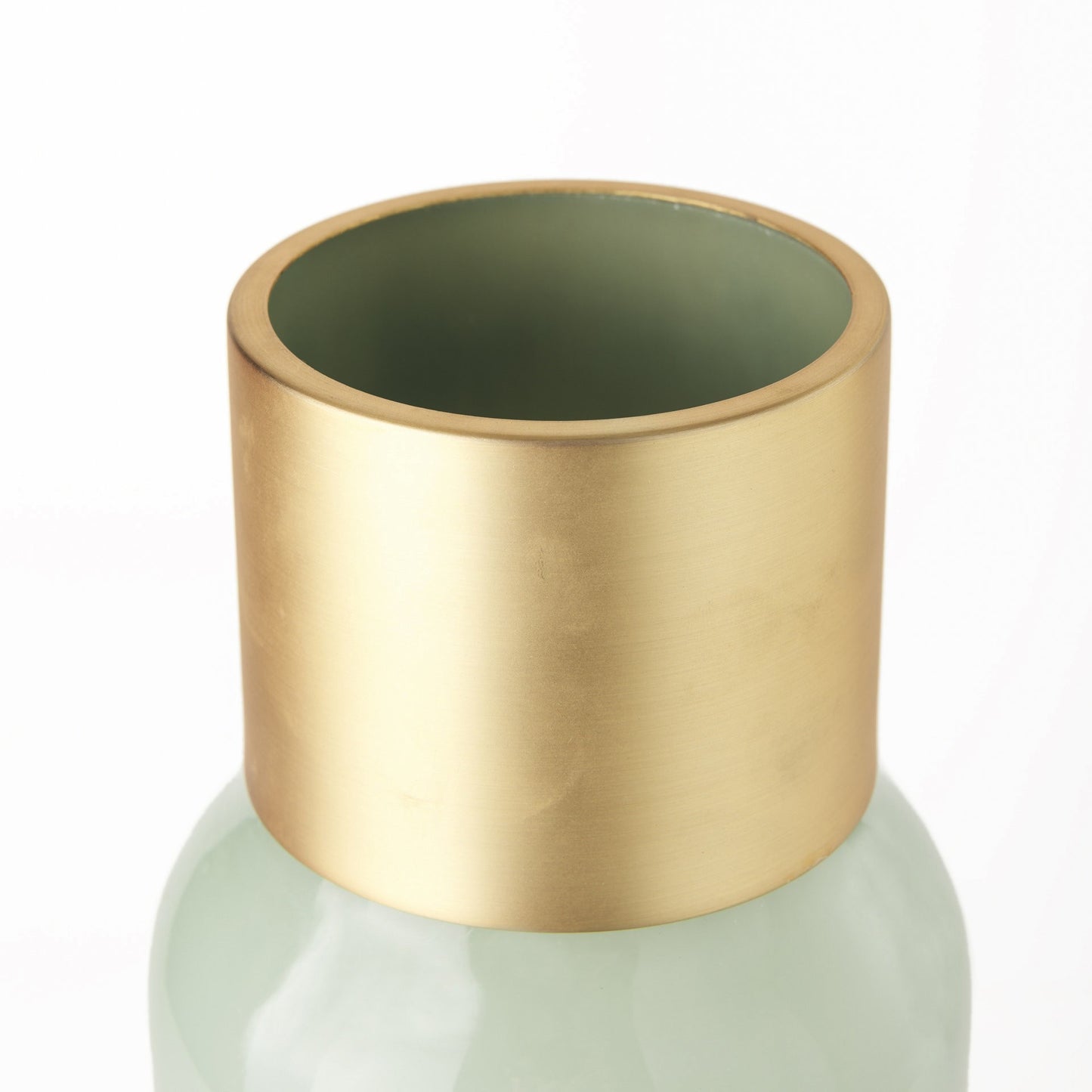 17" Green Abstract Cylinder Crystal Glass Table Vase - Loft&Timber