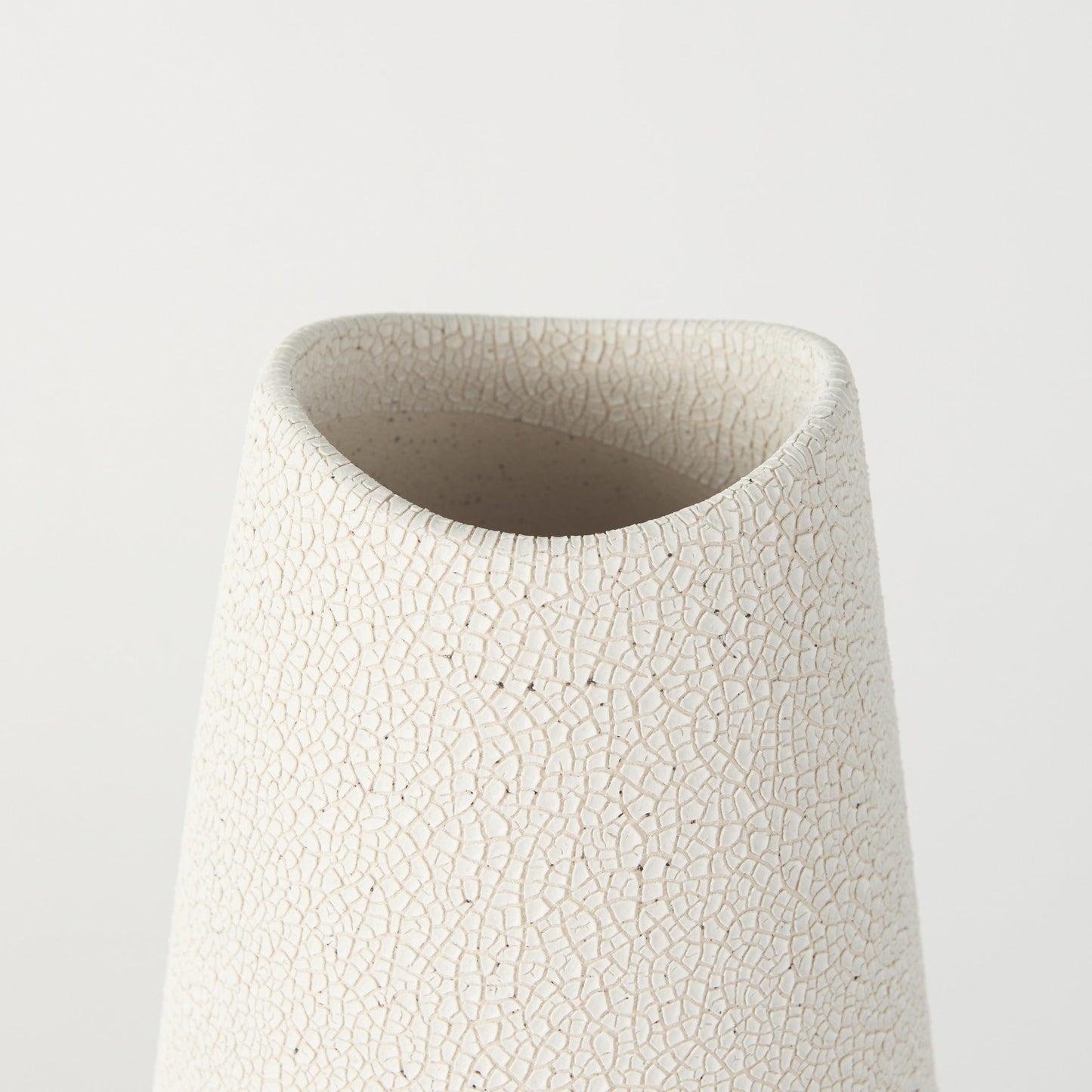 14" Cream Abstract Cylinder Ceramic Table Vase - Loft&Timber