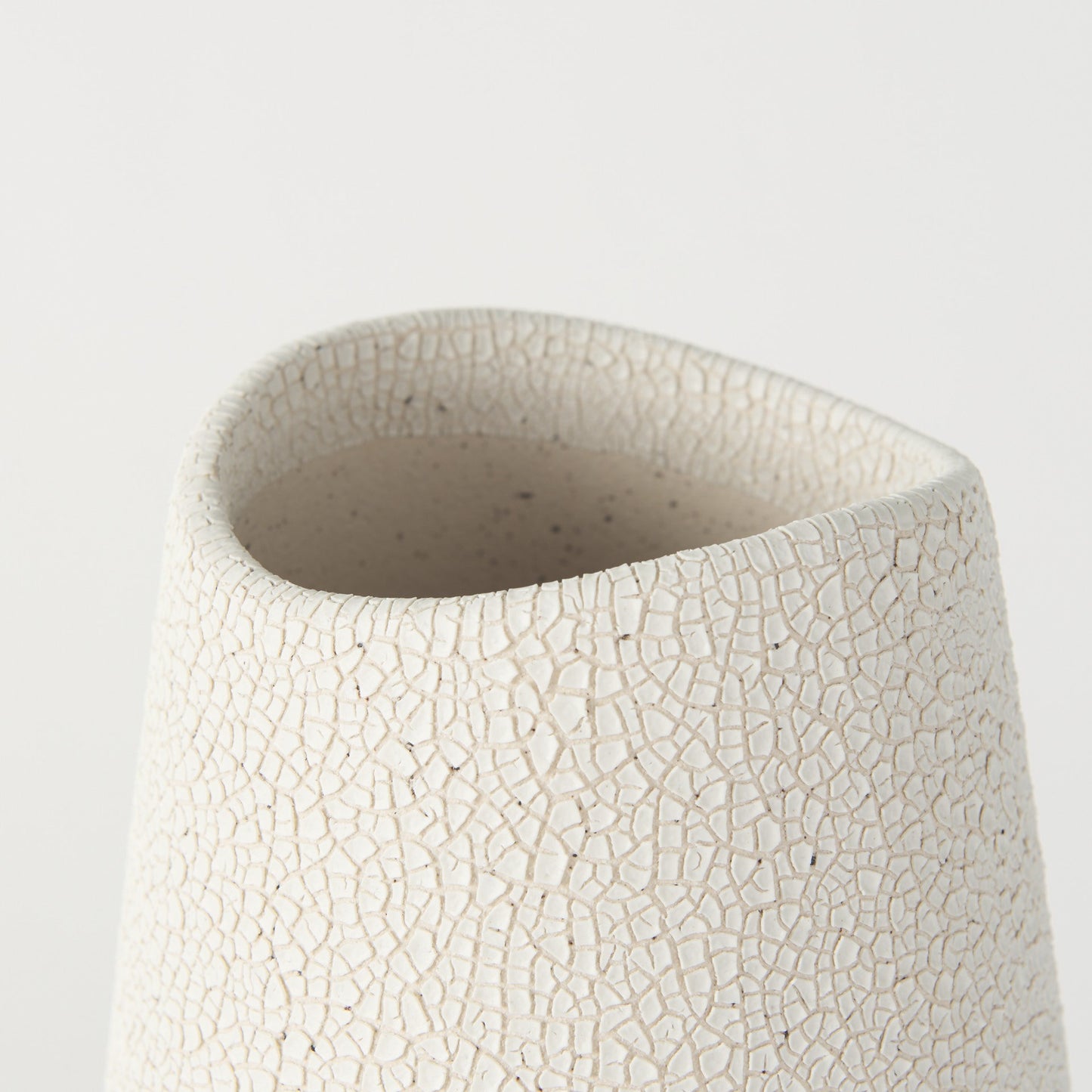14" Cream Abstract Cylinder Ceramic Table Vase - Loft&Timber