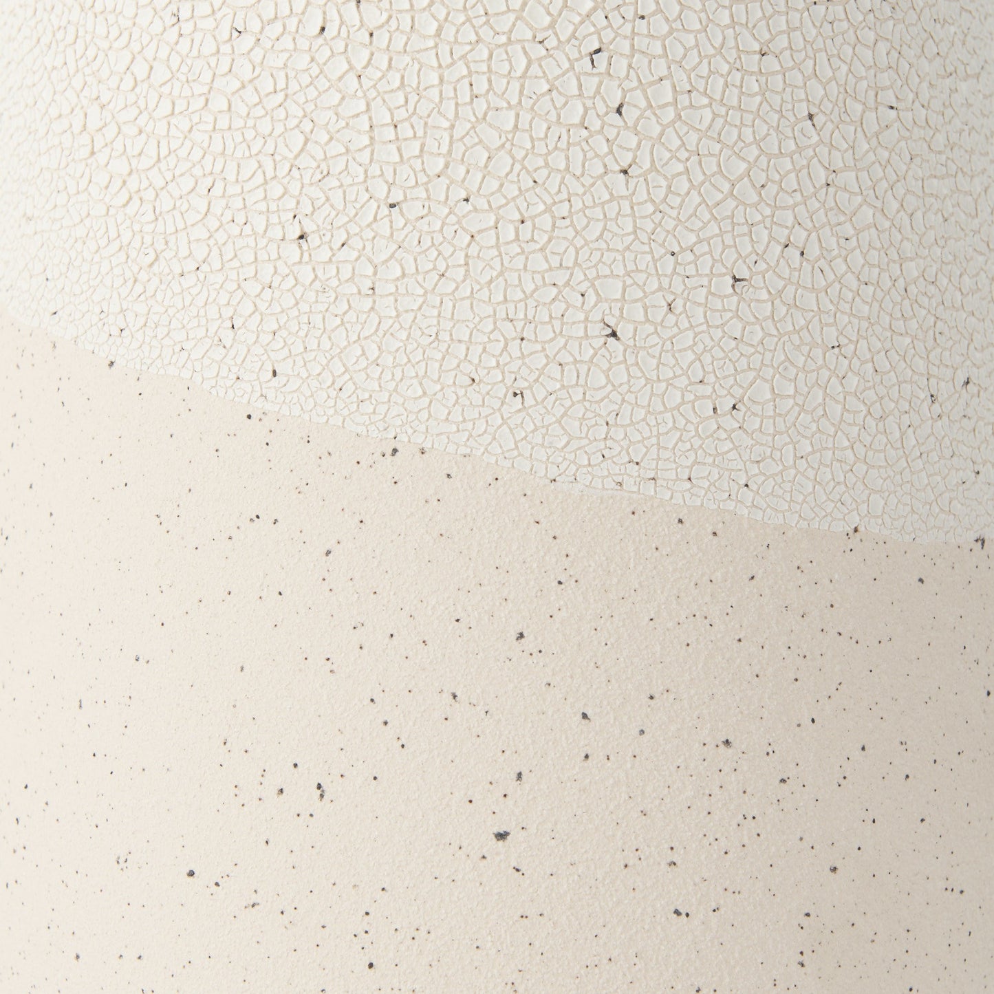 14" Cream Abstract Cylinder Ceramic Table Vase - Loft&Timber