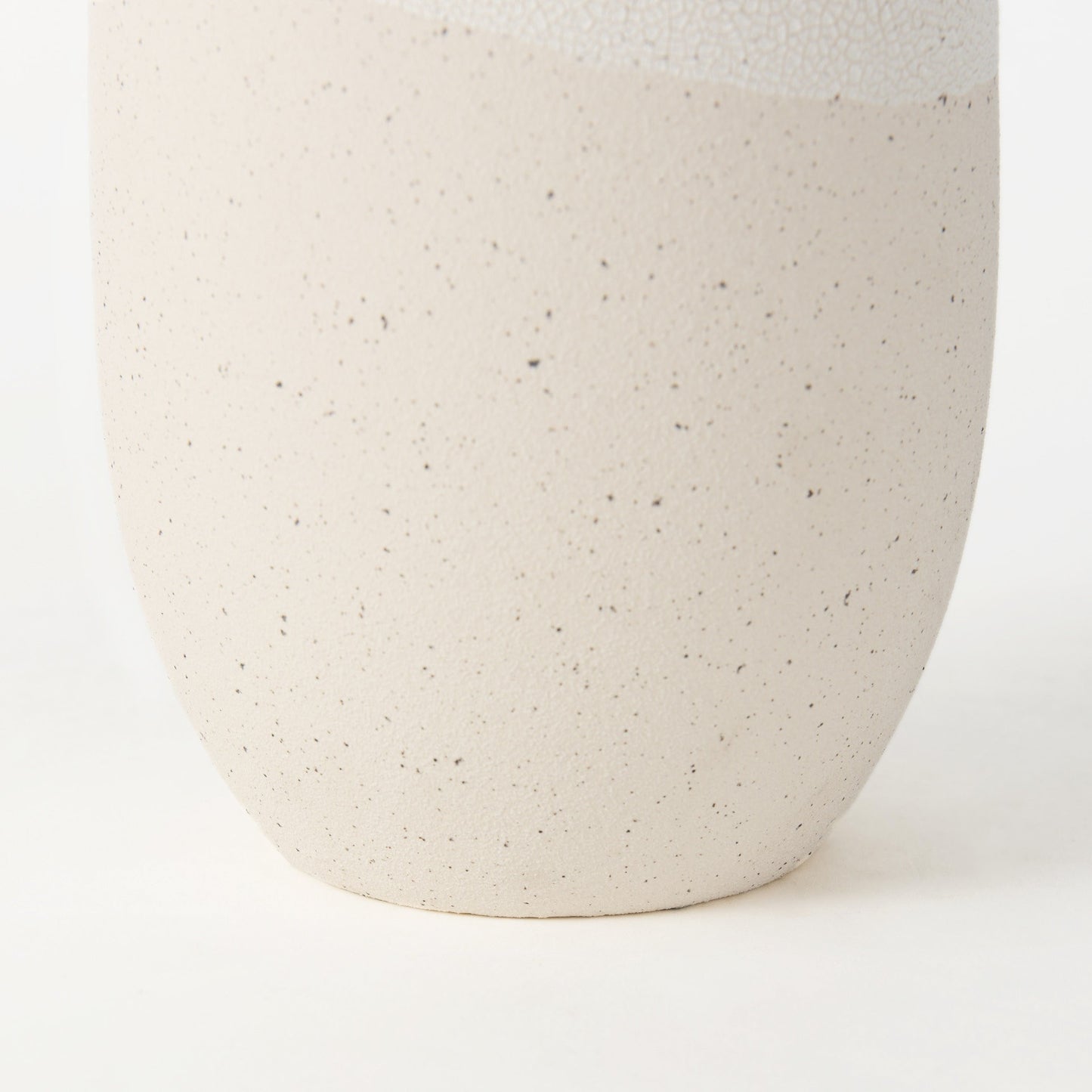 14" Cream Abstract Cylinder Ceramic Table Vase - Loft&Timber