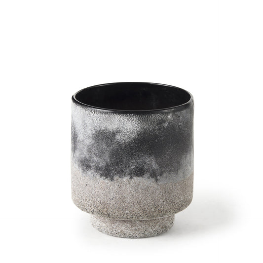 6" Brown And Black Abstract Cylinder Ceramic Table Vase - Loft&Timber