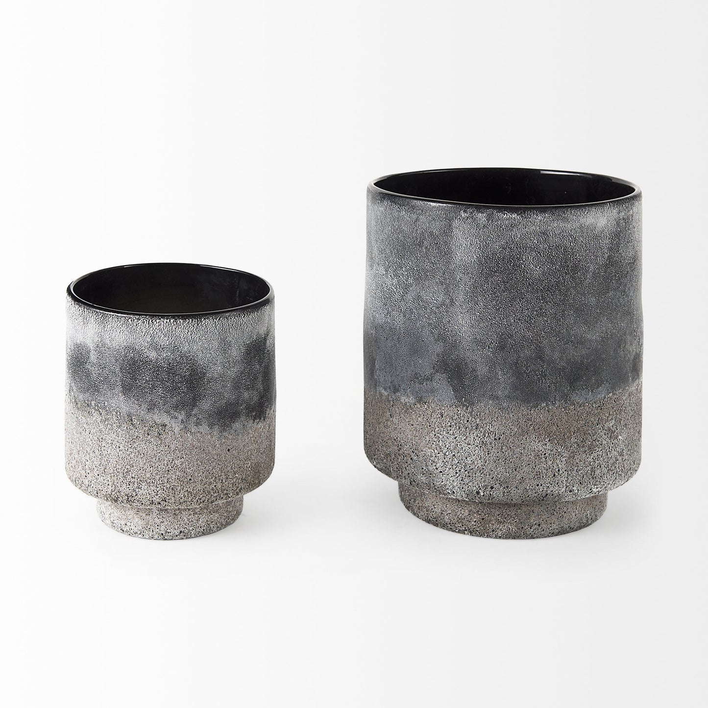 6" Brown And Black Abstract Cylinder Ceramic Table Vase - Loft&Timber