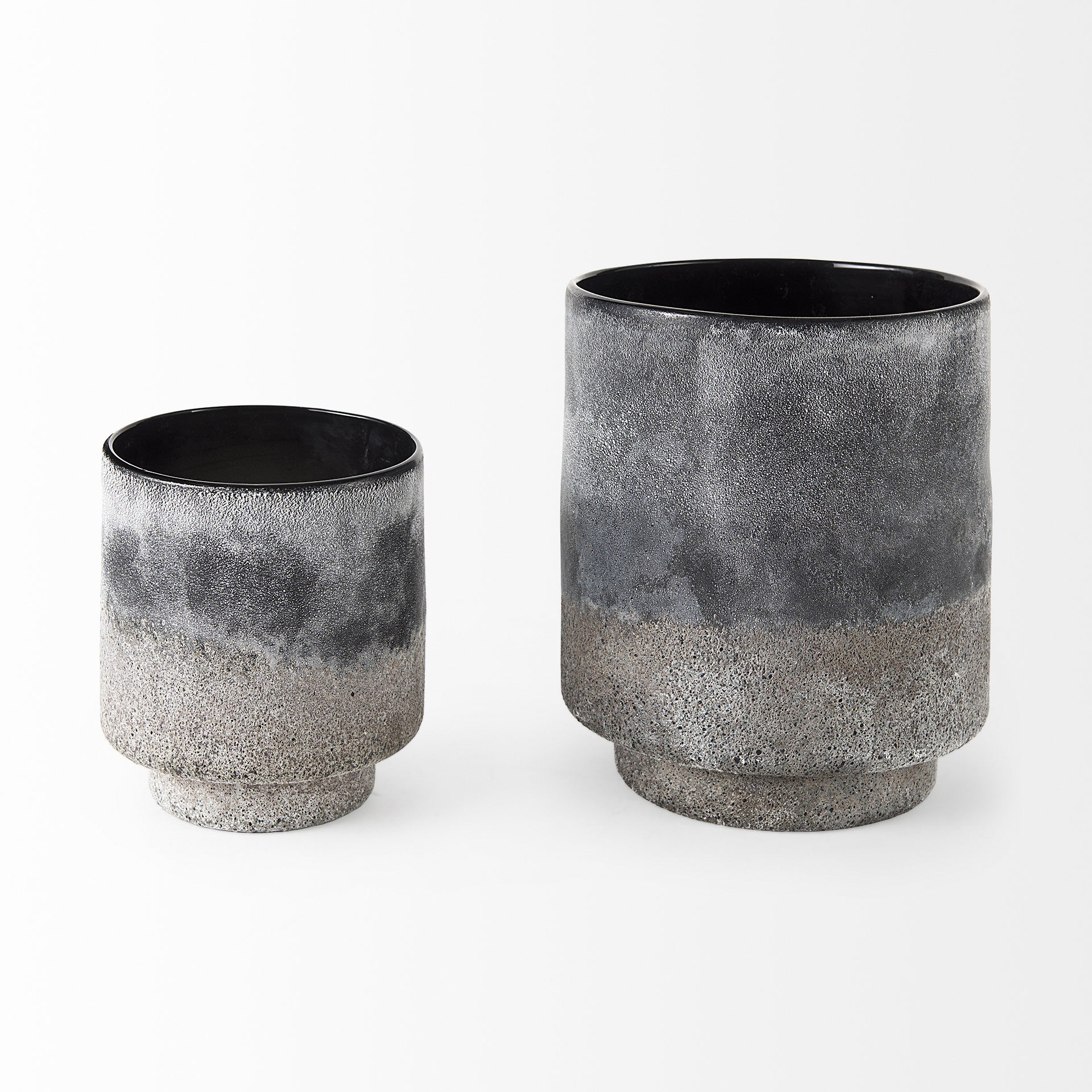6" Brown And Black Abstract Cylinder Ceramic Table Vase - Loft&Timber