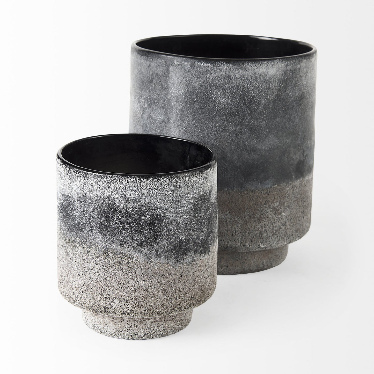 6" Brown And Black Abstract Cylinder Ceramic Table Vase - Loft&Timber