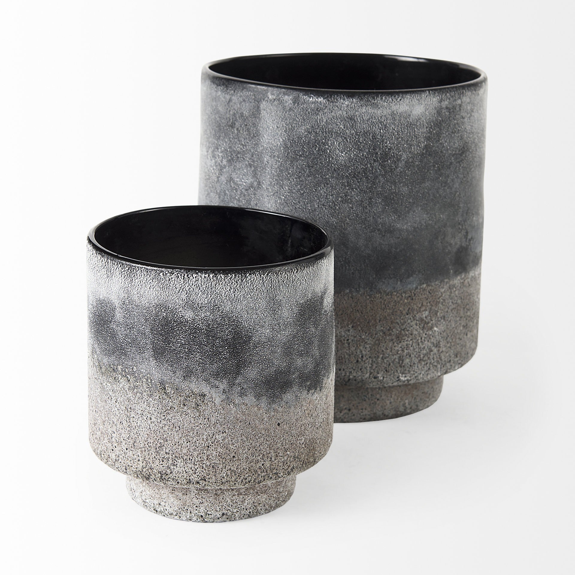 6" Brown And Black Abstract Cylinder Ceramic Table Vase - Loft&Timber