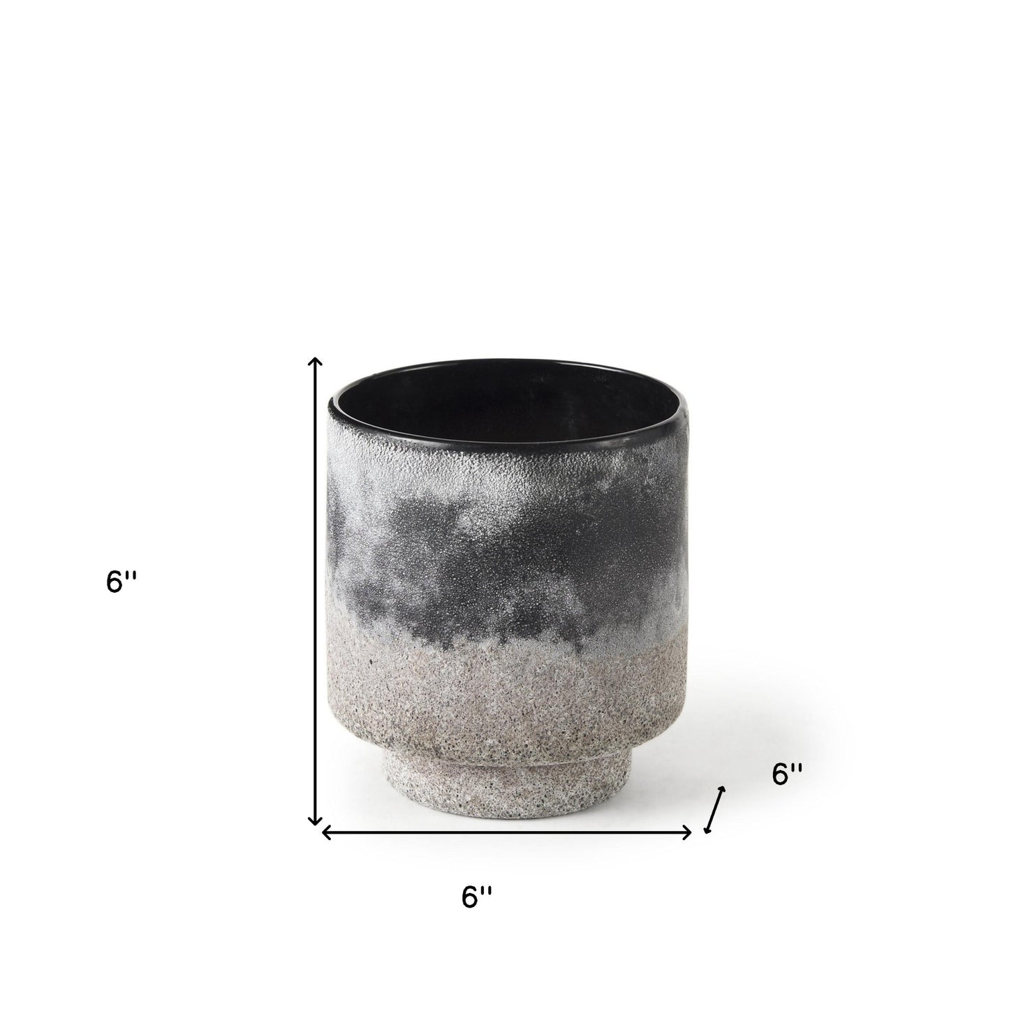 6" Brown And Black Abstract Cylinder Ceramic Table Vase - Loft&Timber