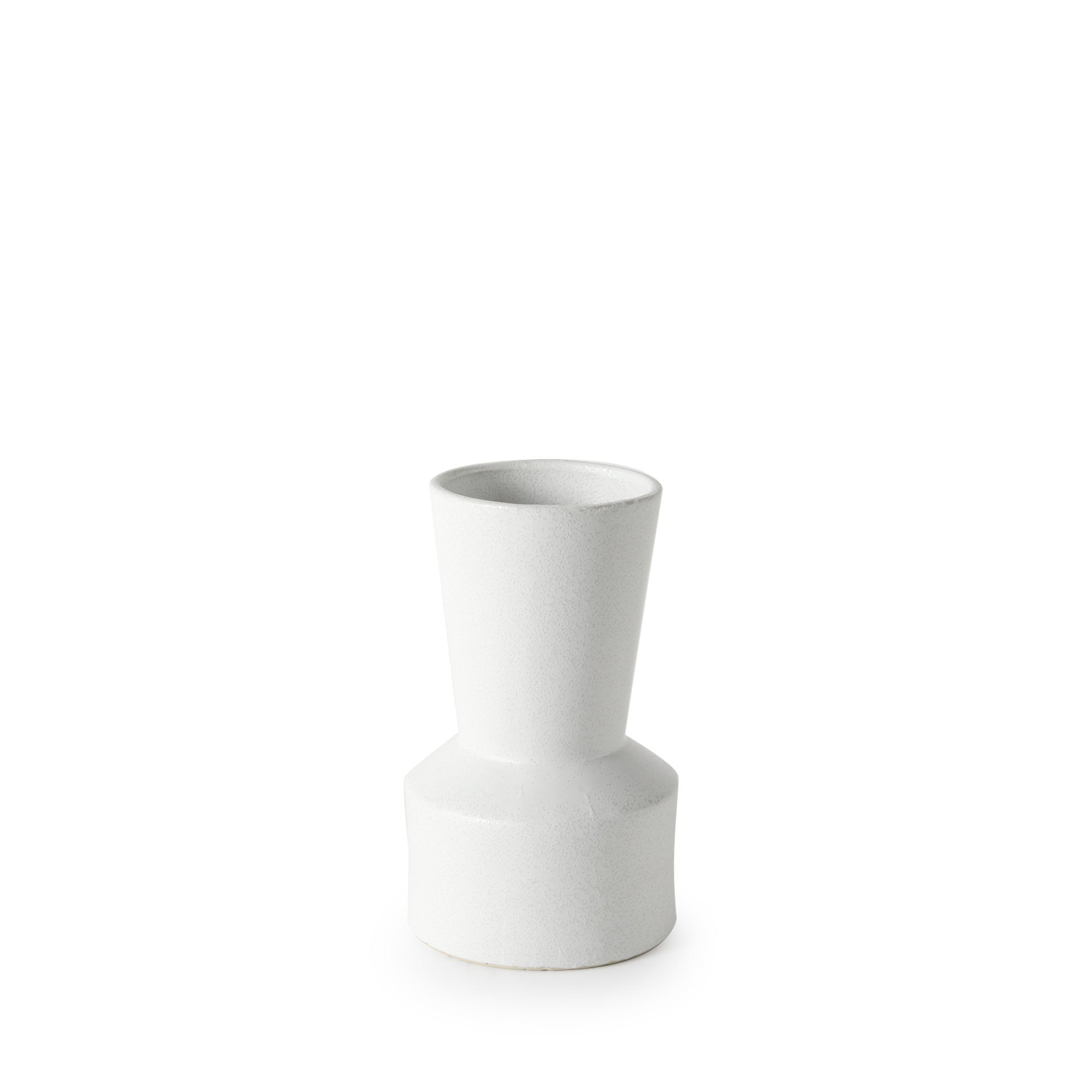9" White Abstract Cylinder Ceramic Table Vase - Loft&Timber