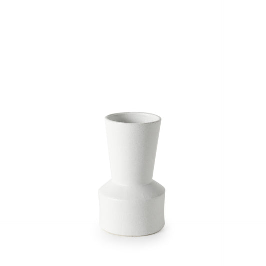 9" White Abstract Cylinder Ceramic Table Vase - Loft&Timber