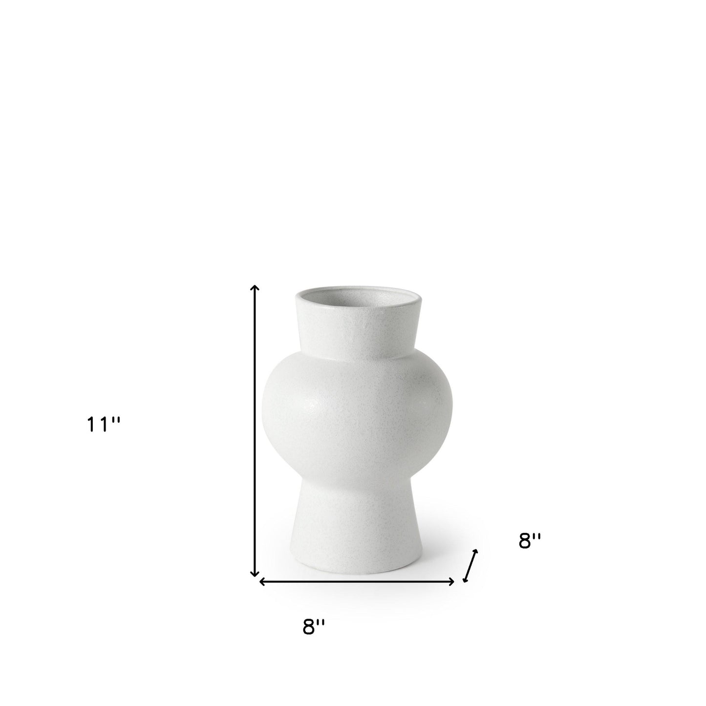 11" White Abstract Cylinder Ceramic Table Vase - Loft&Timber