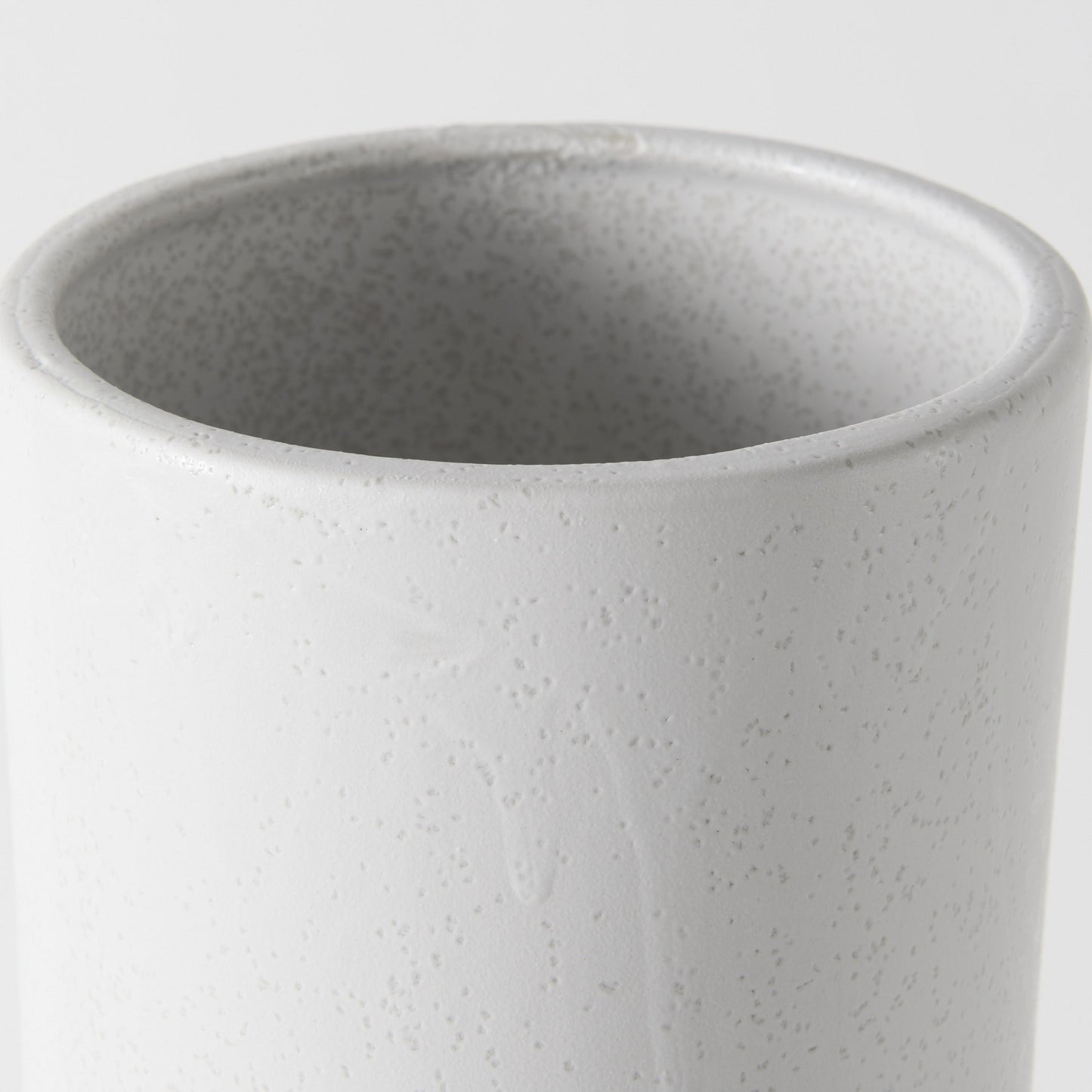 17" White Abstract Cylinder Ceramic Table Vase - Loft&Timber