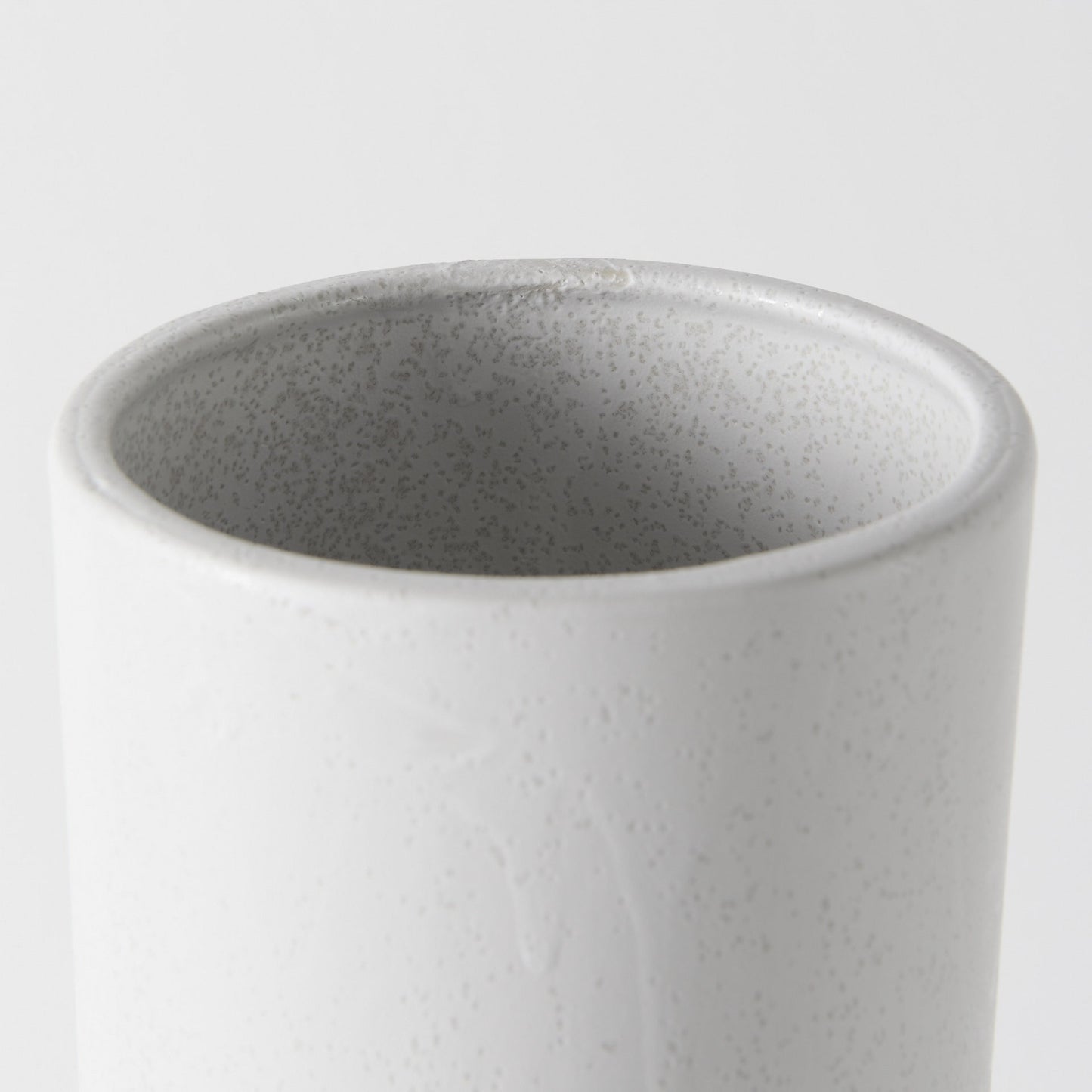 17" White Abstract Cylinder Ceramic Table Vase - Loft&Timber