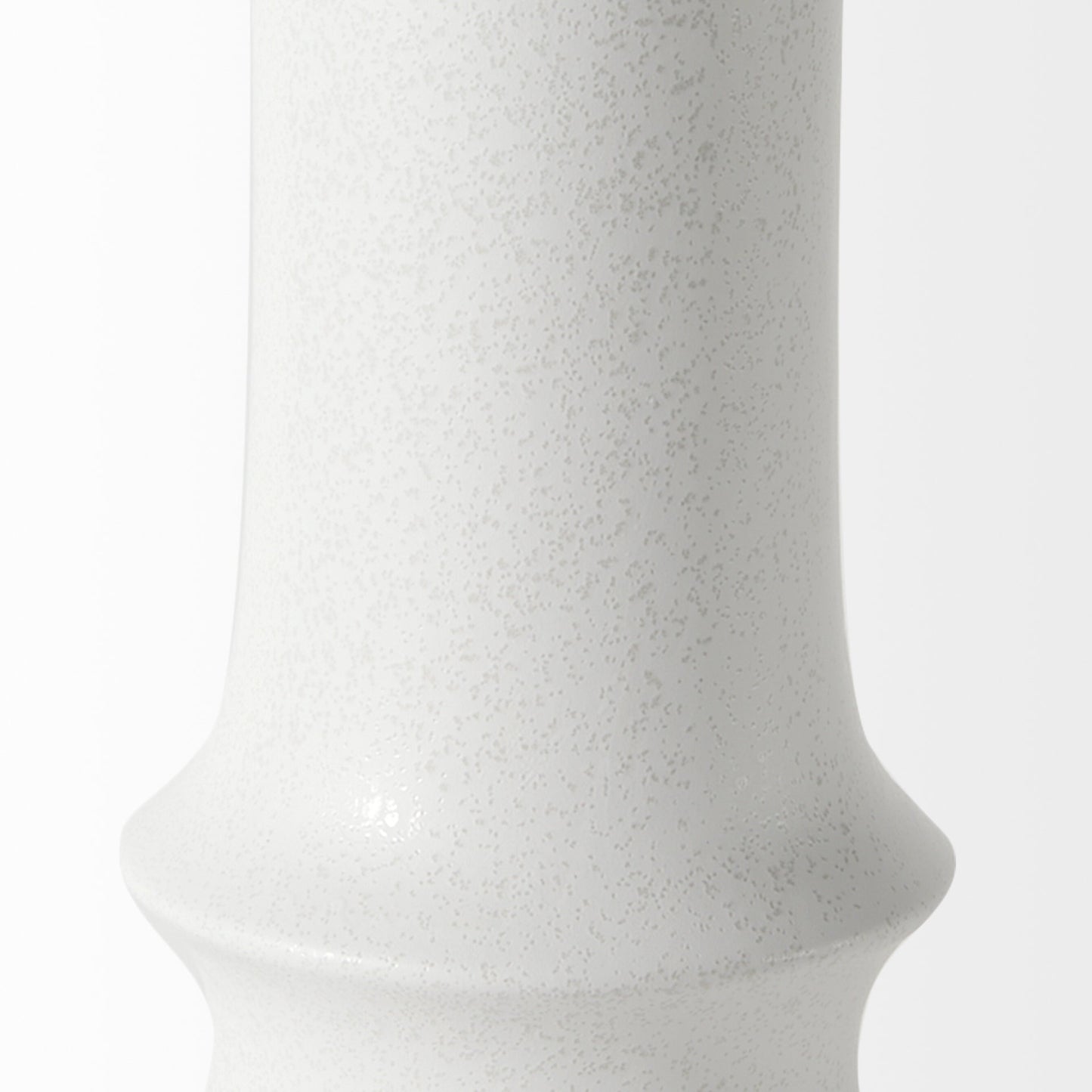 17" White Abstract Cylinder Ceramic Table Vase - Loft&Timber