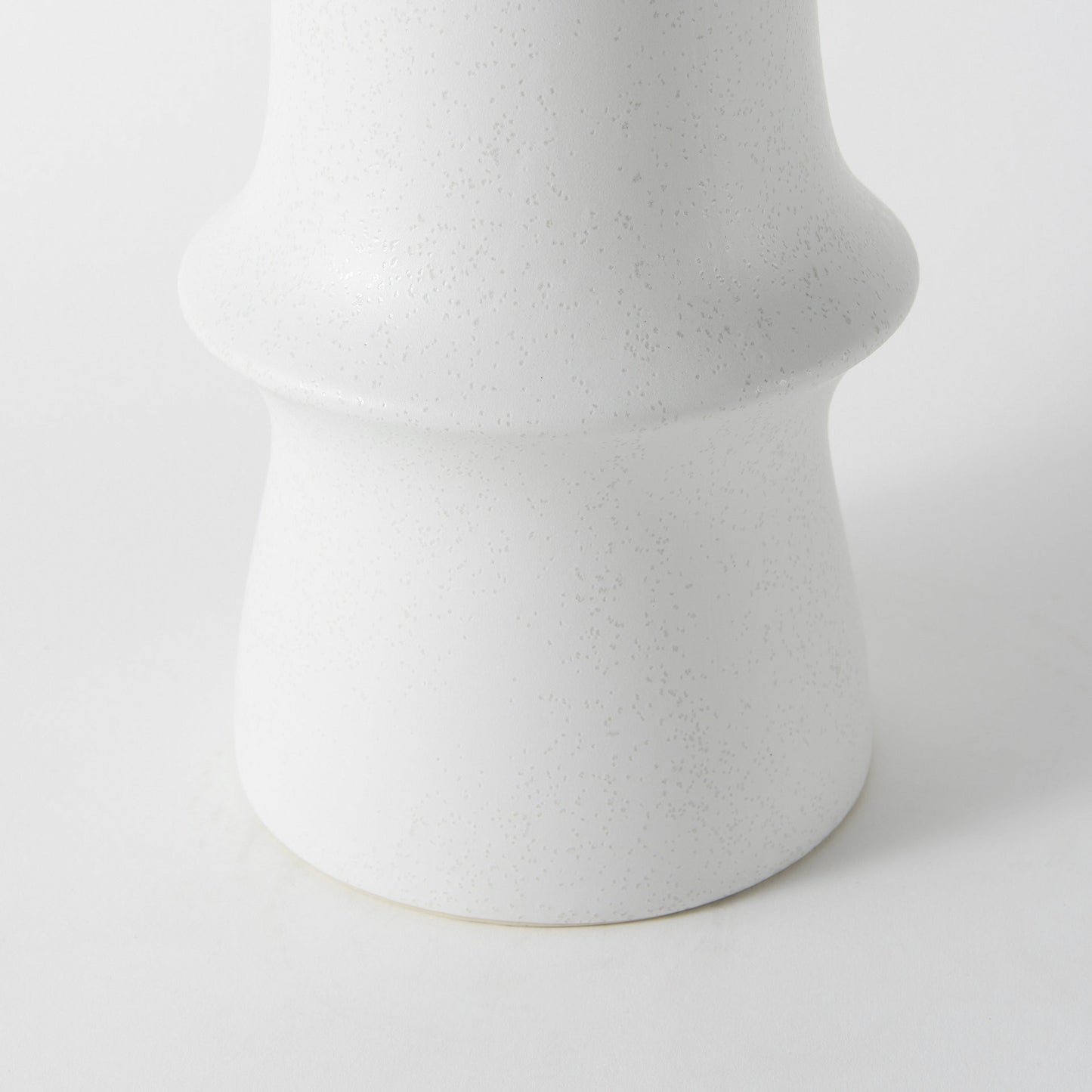 17" White Abstract Cylinder Ceramic Table Vase - Loft&Timber