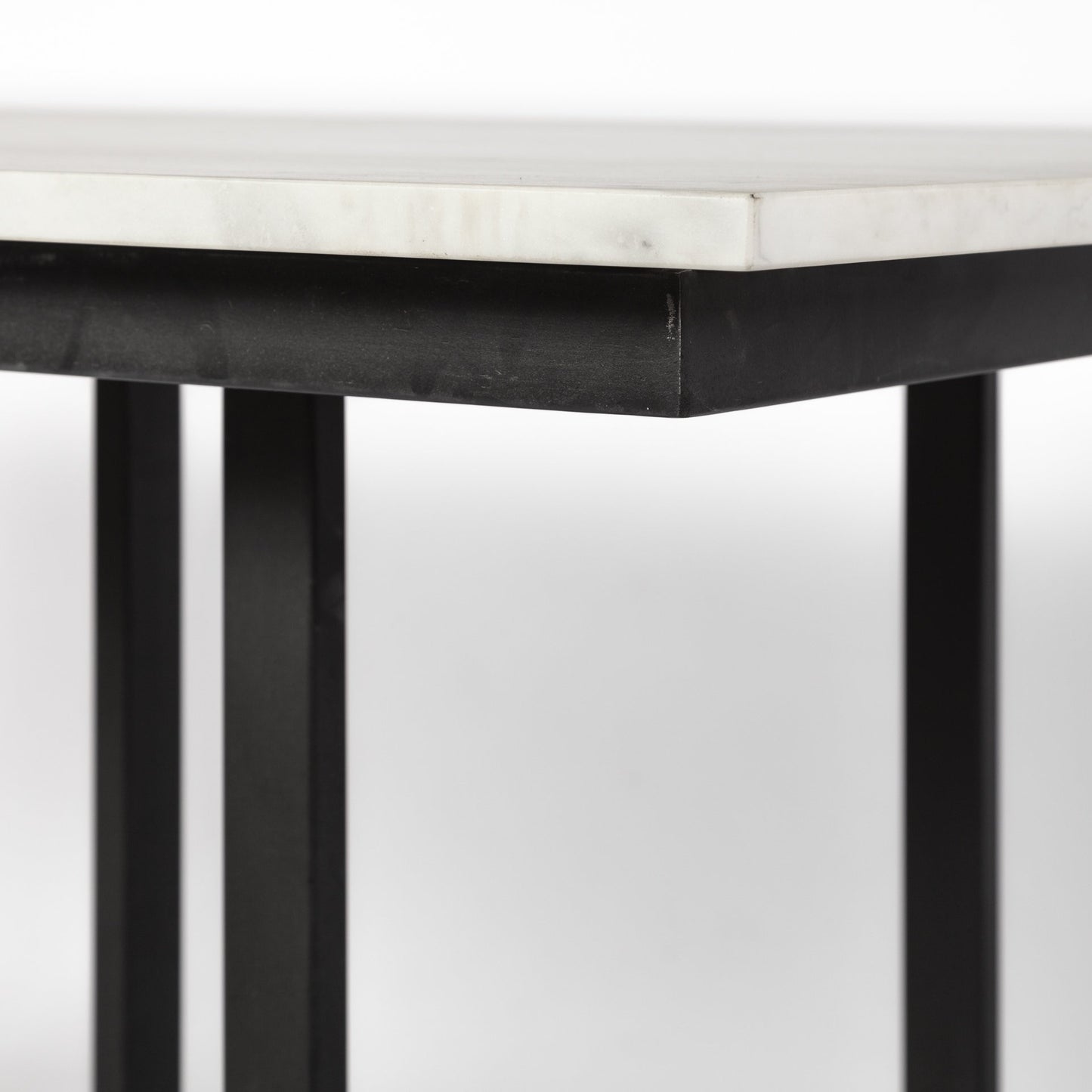 71" White And Black Dining Table - Loft&Timber