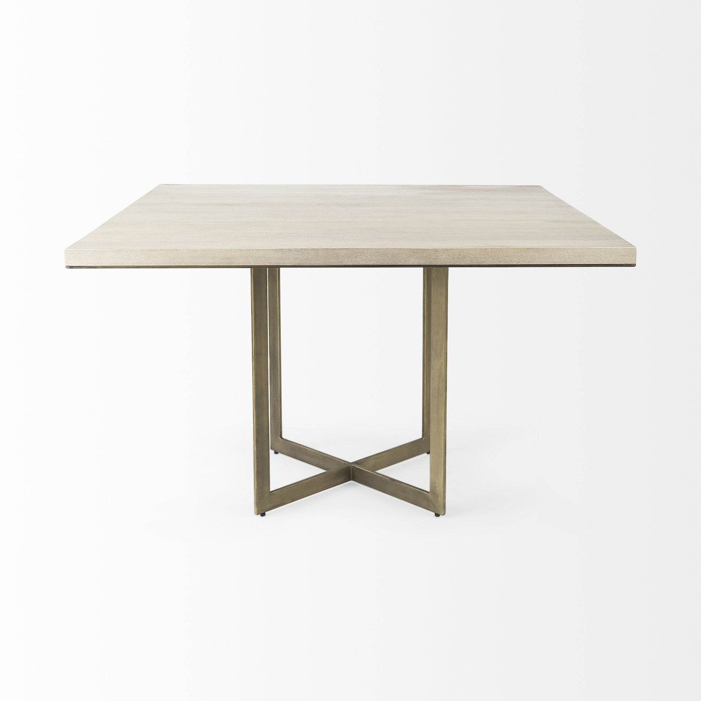 Modern Square Wood and Gold Dining Table - Loft&Timber