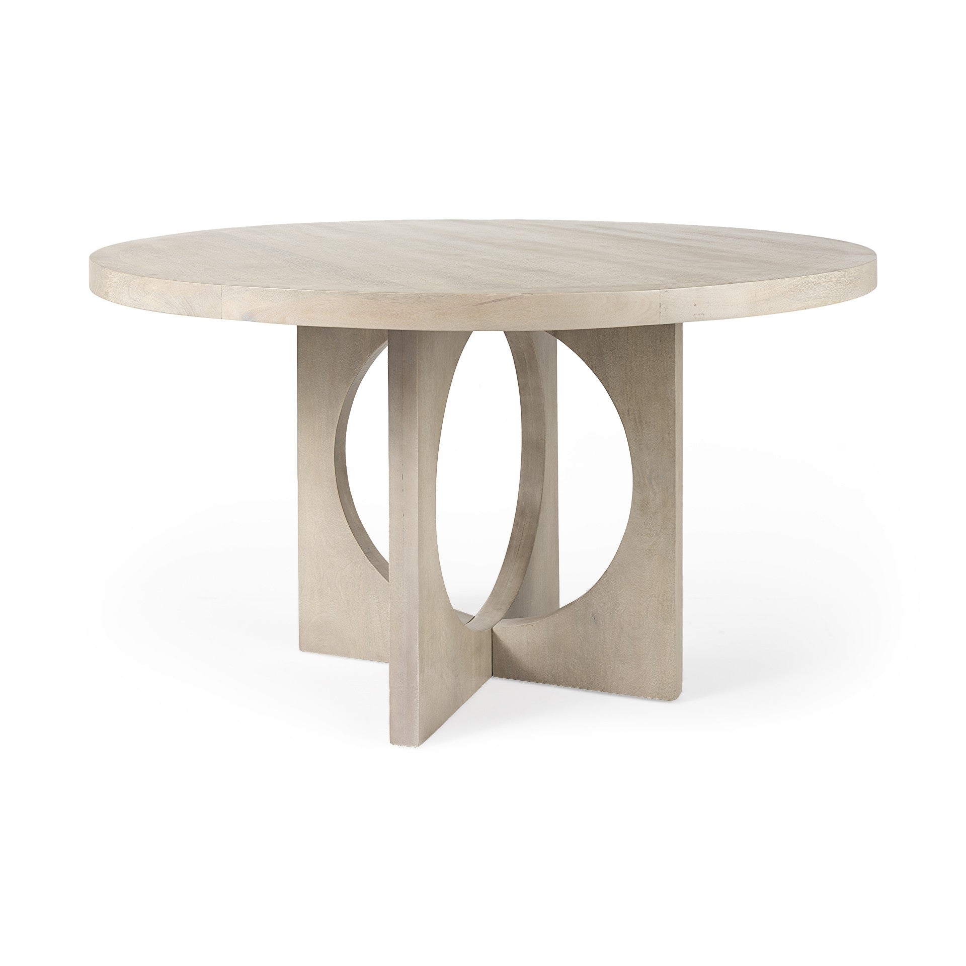 54" Natural Rounded Pedestal Base Dining Table - Loft&Timber