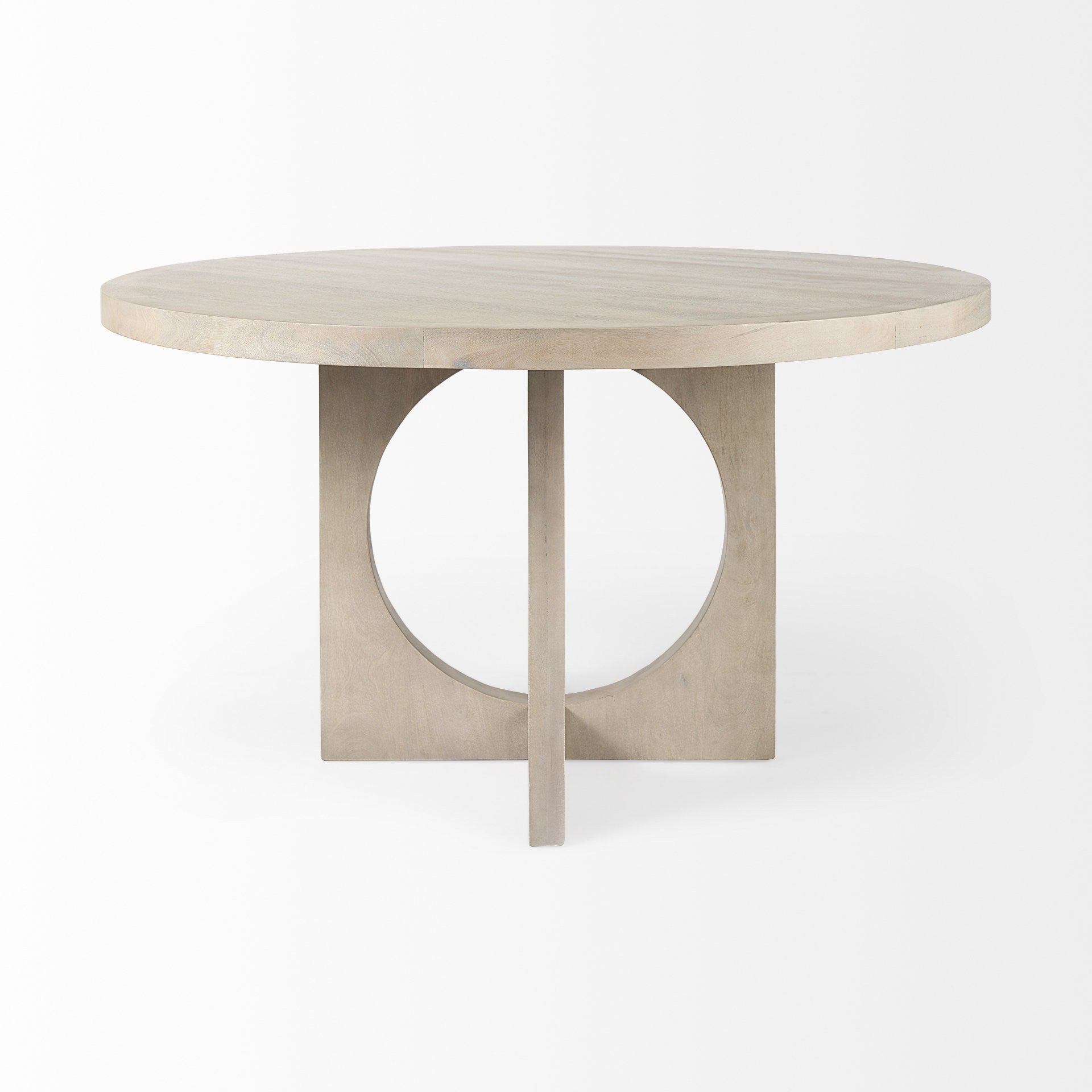 54" Natural Rounded Pedestal Base Dining Table - Loft&Timber