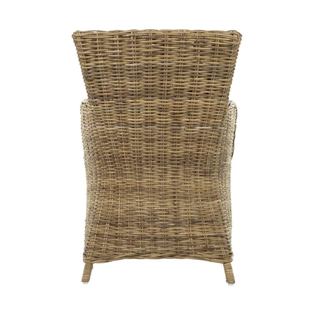 Set of Two Cream and Tan Dining Arm Chairs - Loft&Timber