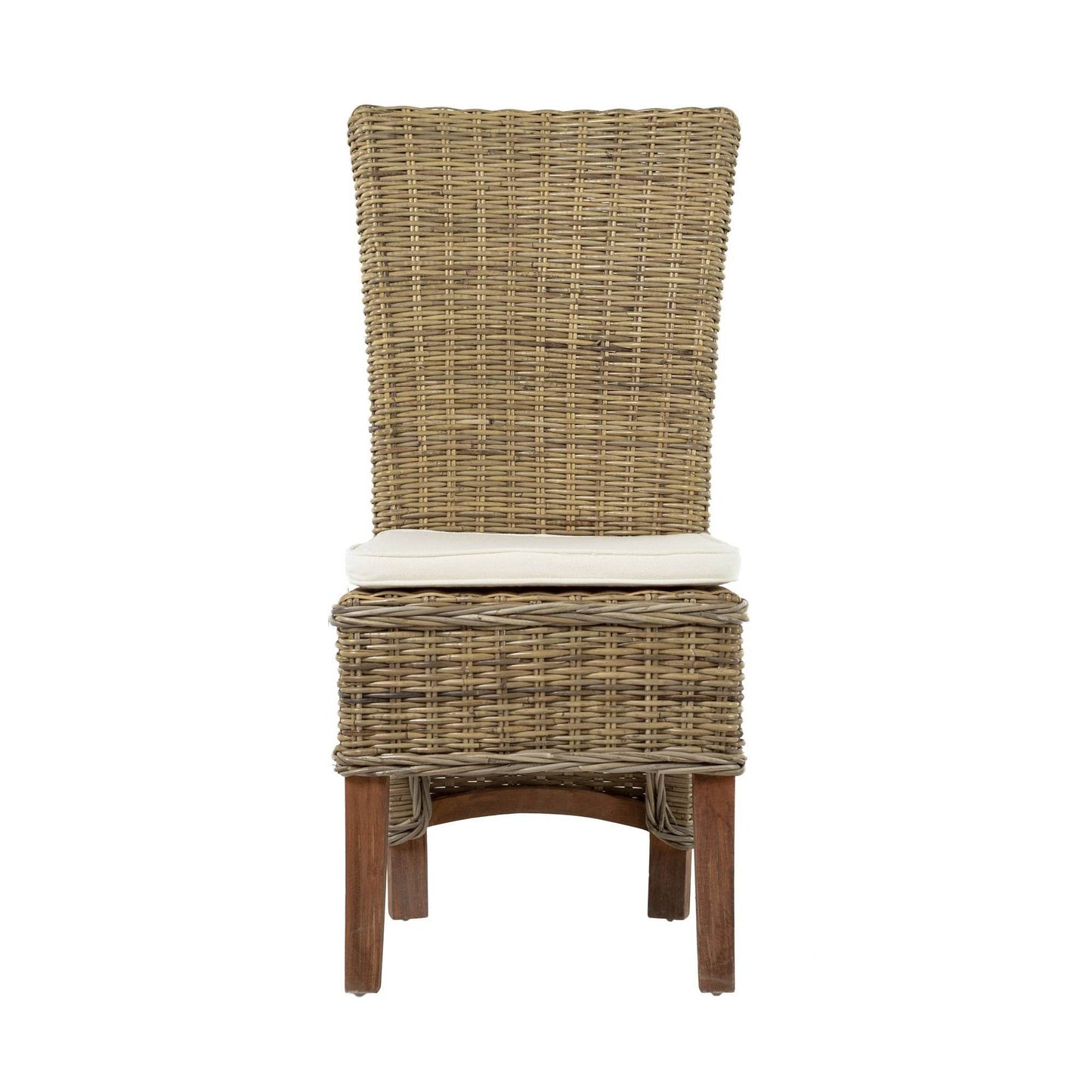 Set of Two Cream and Natural Dining Parsons Chairs - Loft&Timber