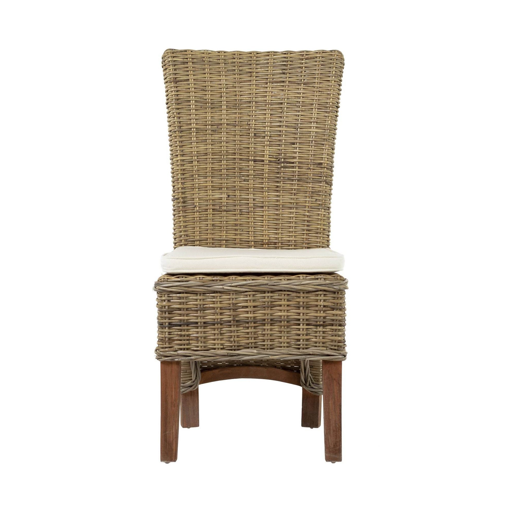 Set of Two Cream and Natural Dining Parsons Chairs - Loft&Timber