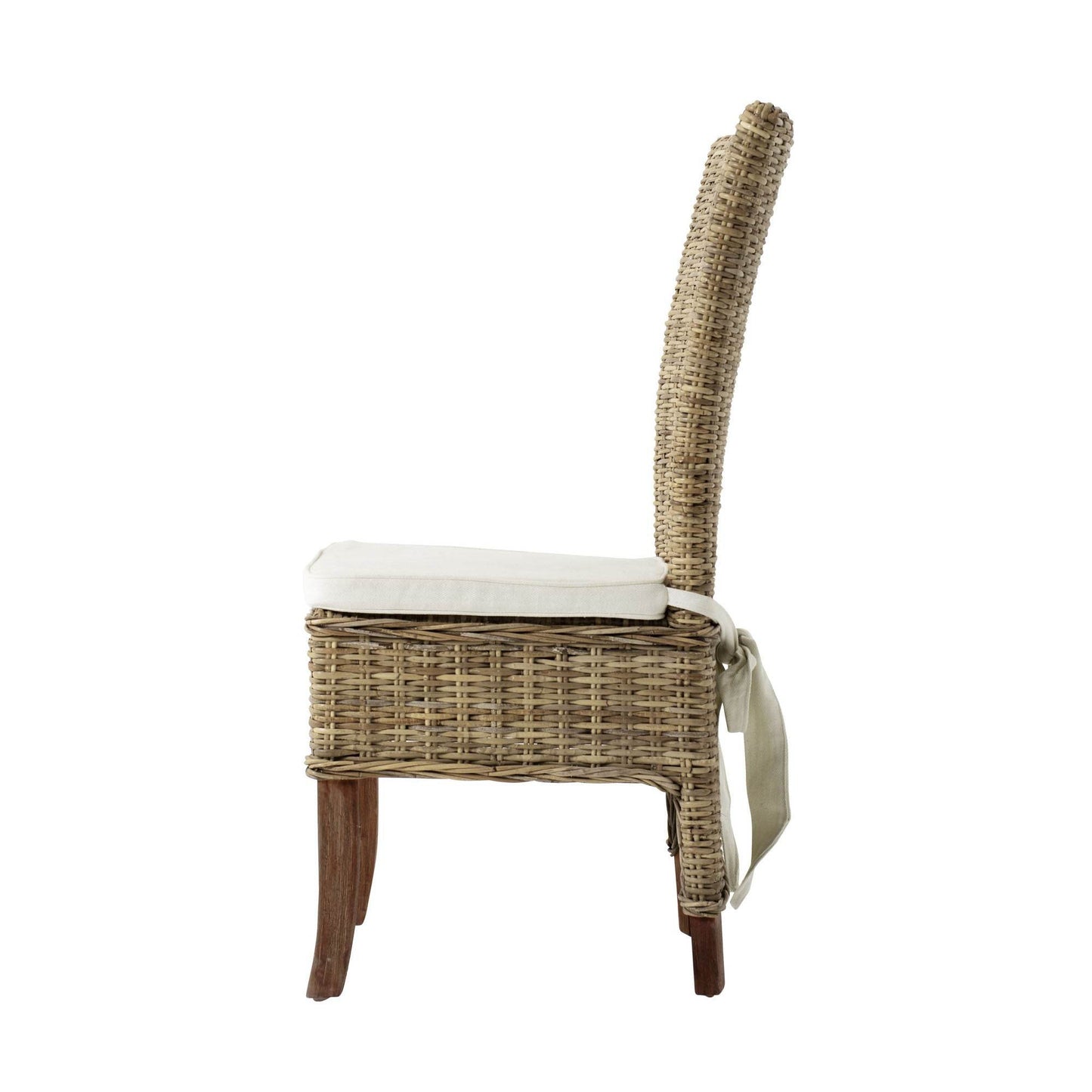 Set of Two Cream and Natural Dining Parsons Chairs - Loft&Timber