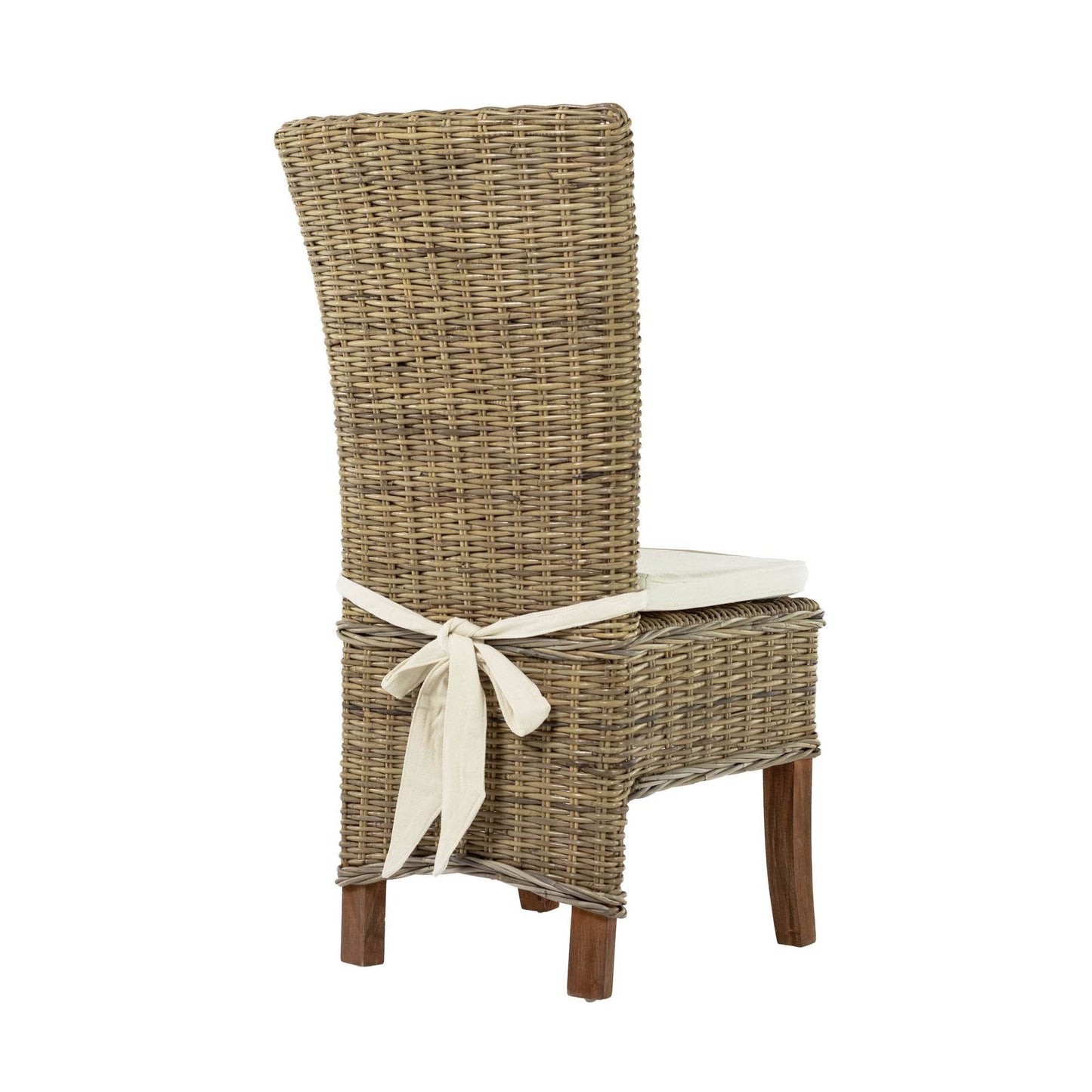 Set of Two Cream and Natural Dining Parsons Chairs - Loft&Timber