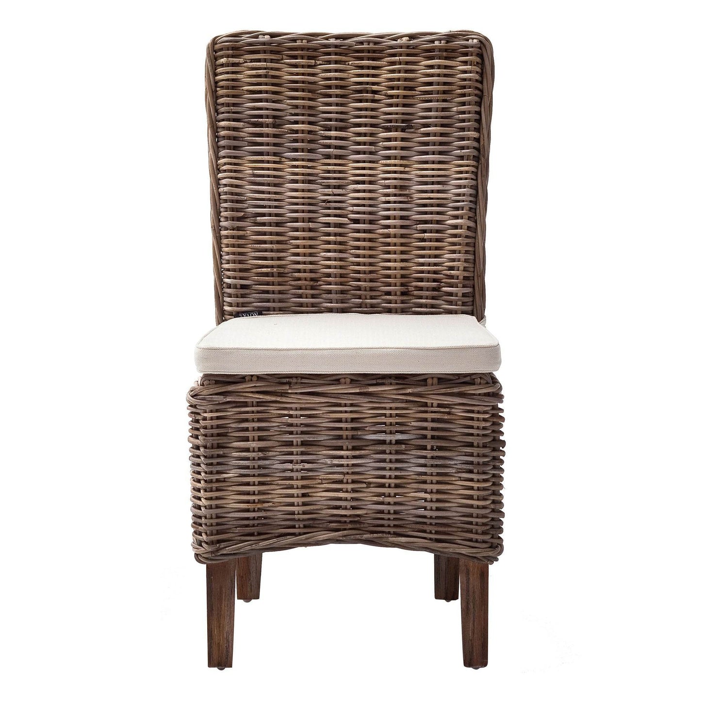 Set of Two Cream and Brown Dining Parsons Chairs - Loft&Timber