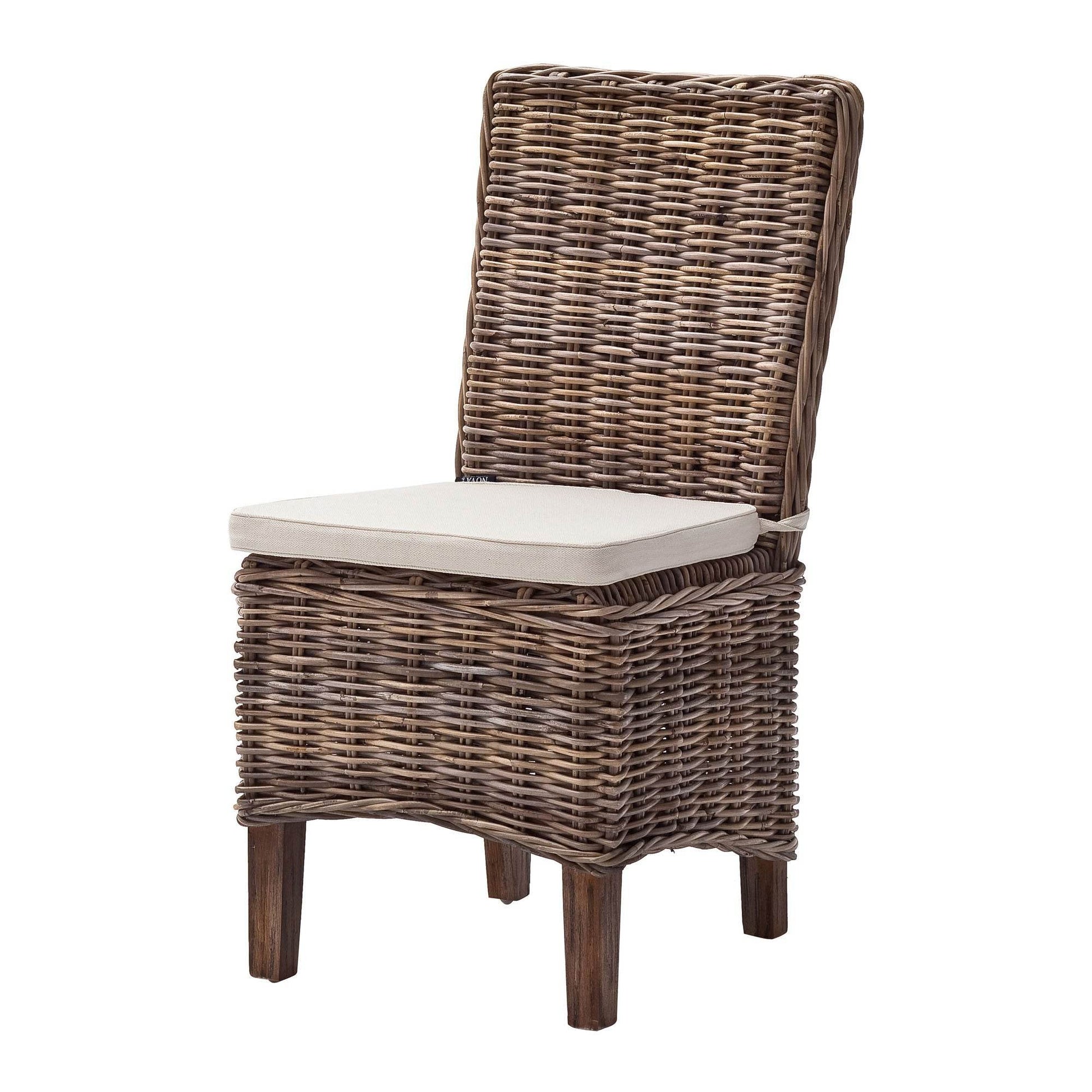 Set of Two Cream and Brown Dining Parsons Chairs - Loft&Timber
