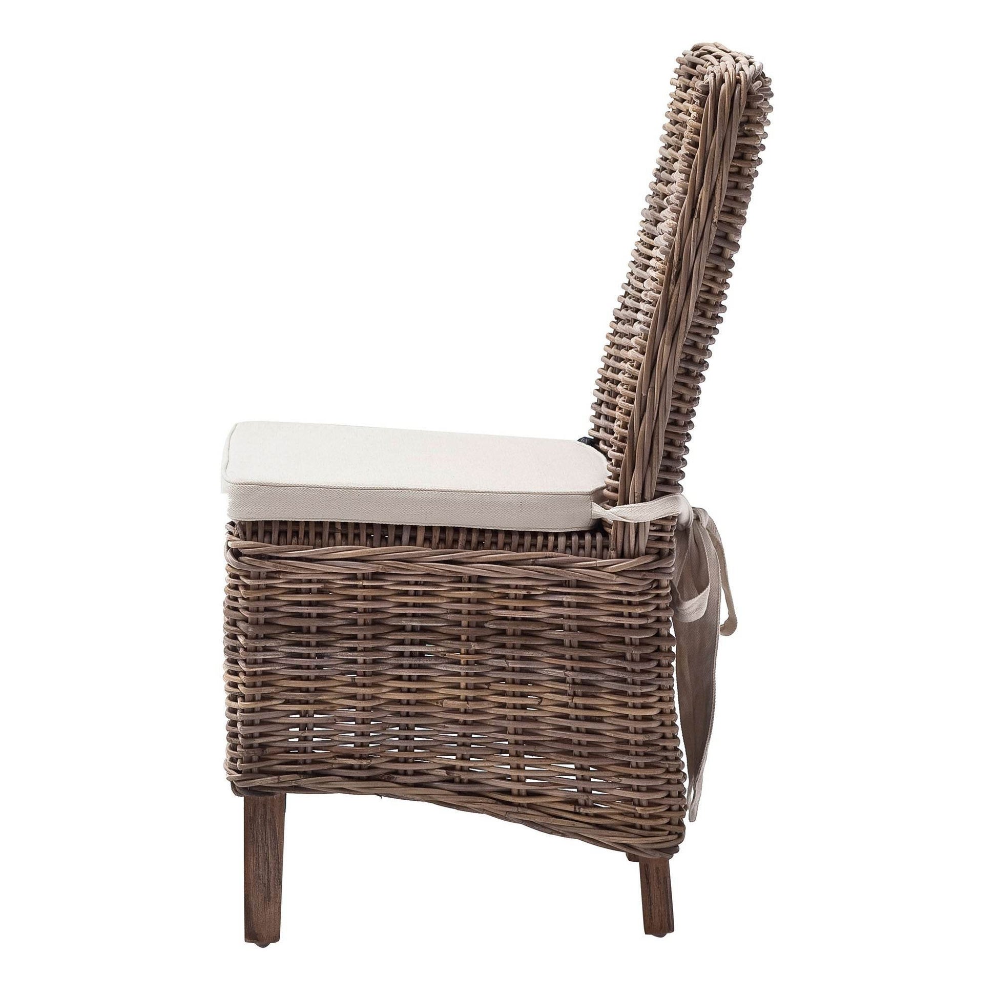 Set of Two Cream and Brown Dining Parsons Chairs - Loft&Timber