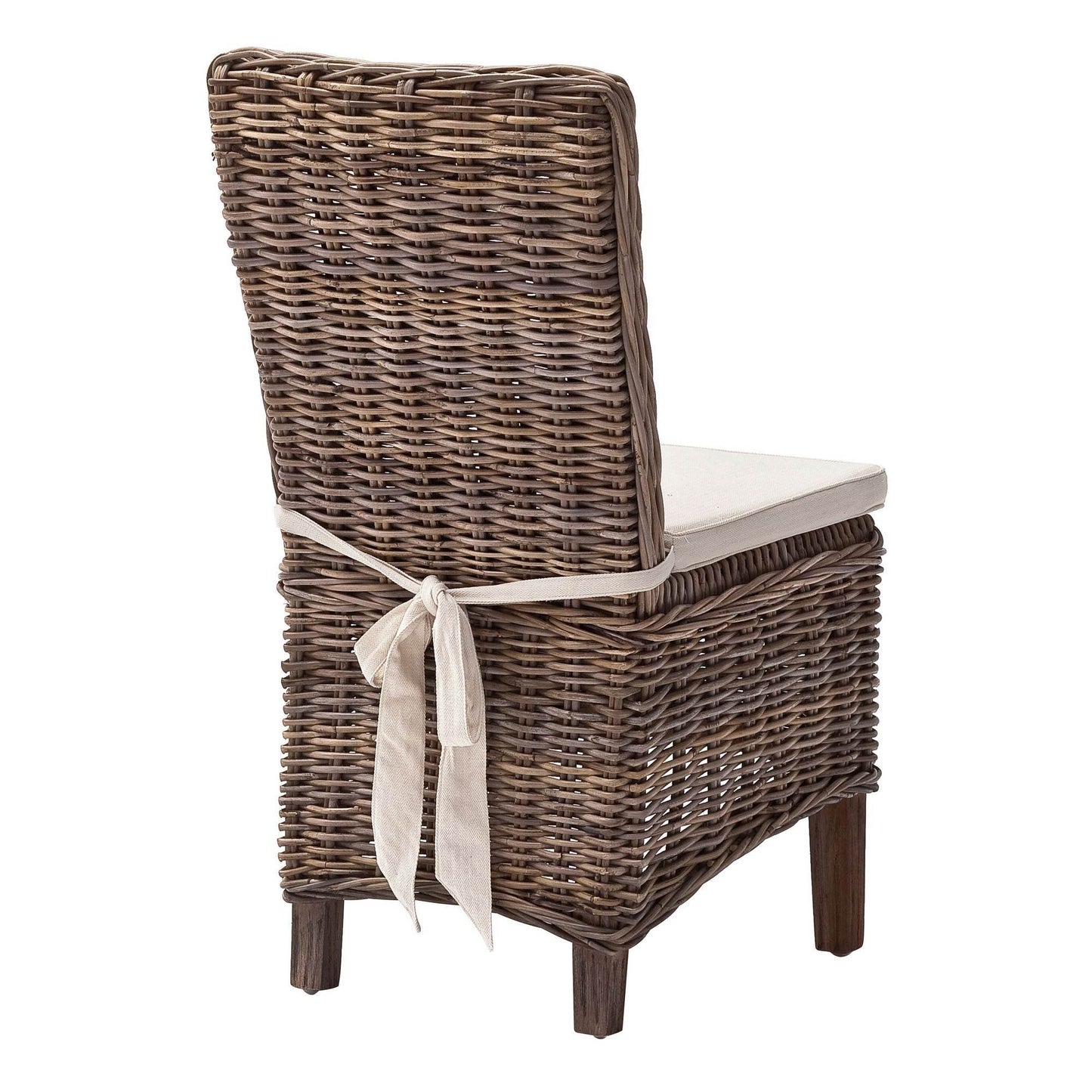 Set of Two Cream and Brown Dining Parsons Chairs - Loft&Timber
