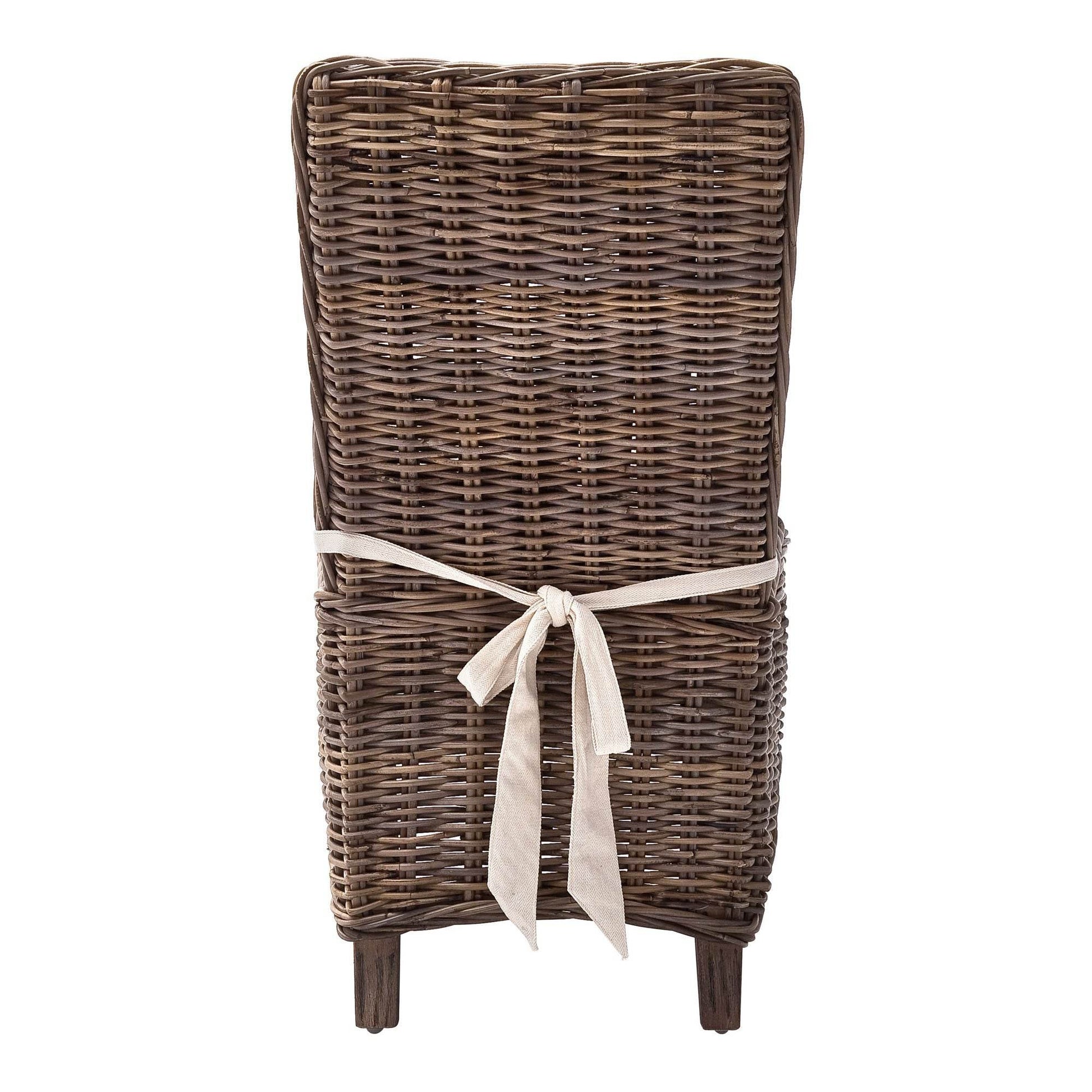 Set of Two Cream and Brown Dining Parsons Chairs - Loft&Timber