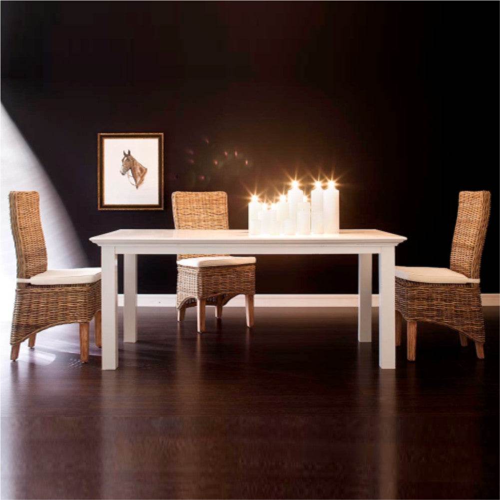 Set of Two Cream and Brown Dining Parsons Chairs - Loft&Timber