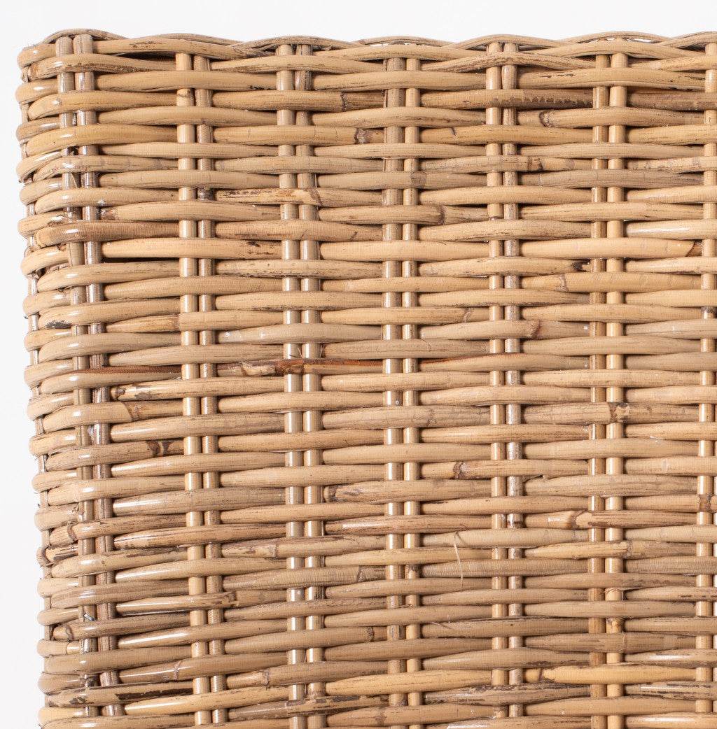 Set of Two Cream And Natural Rattan Dining Arm Chairs - Loft&Timber